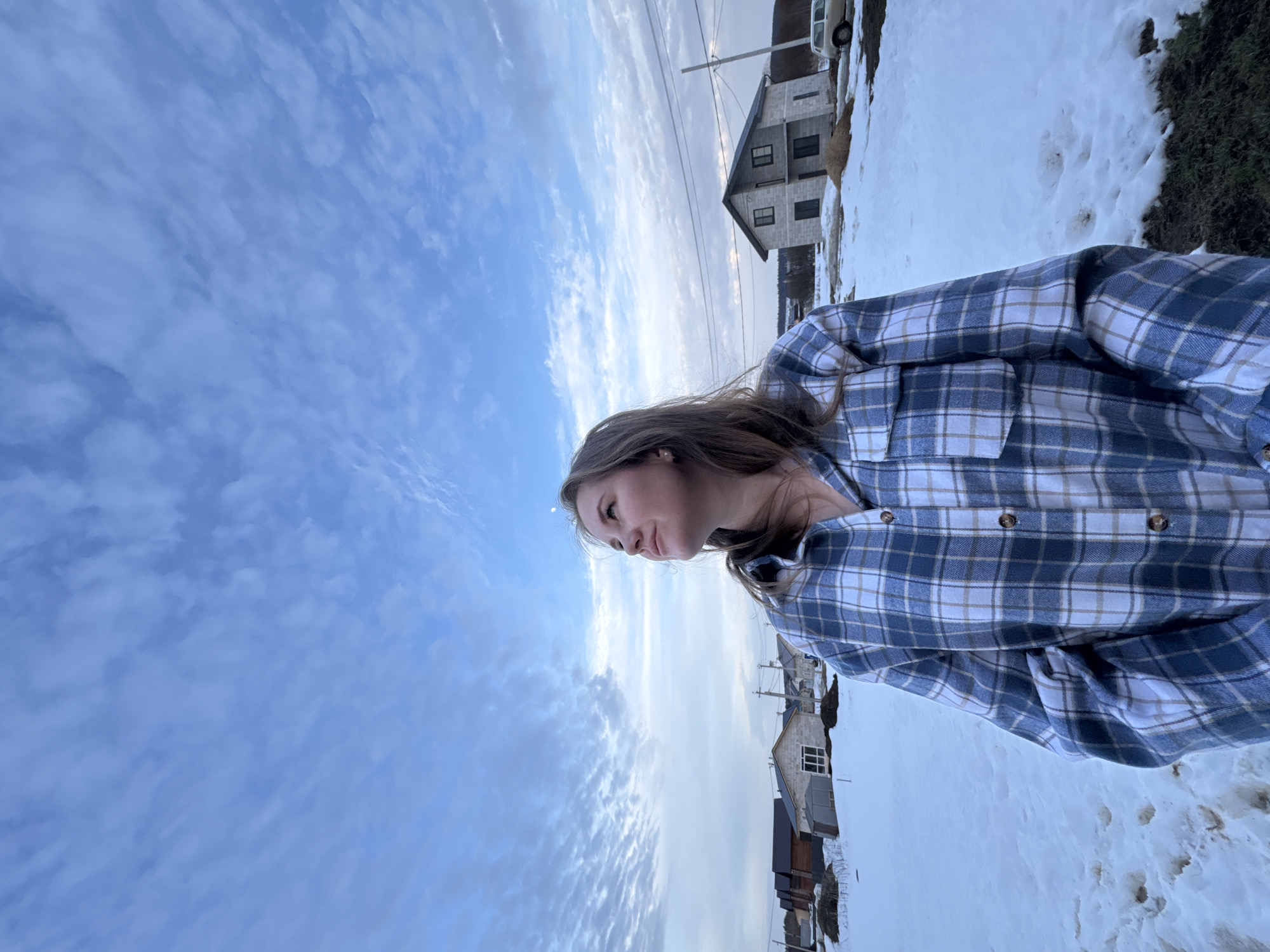 Late winter day captured in Russian village residential scenes