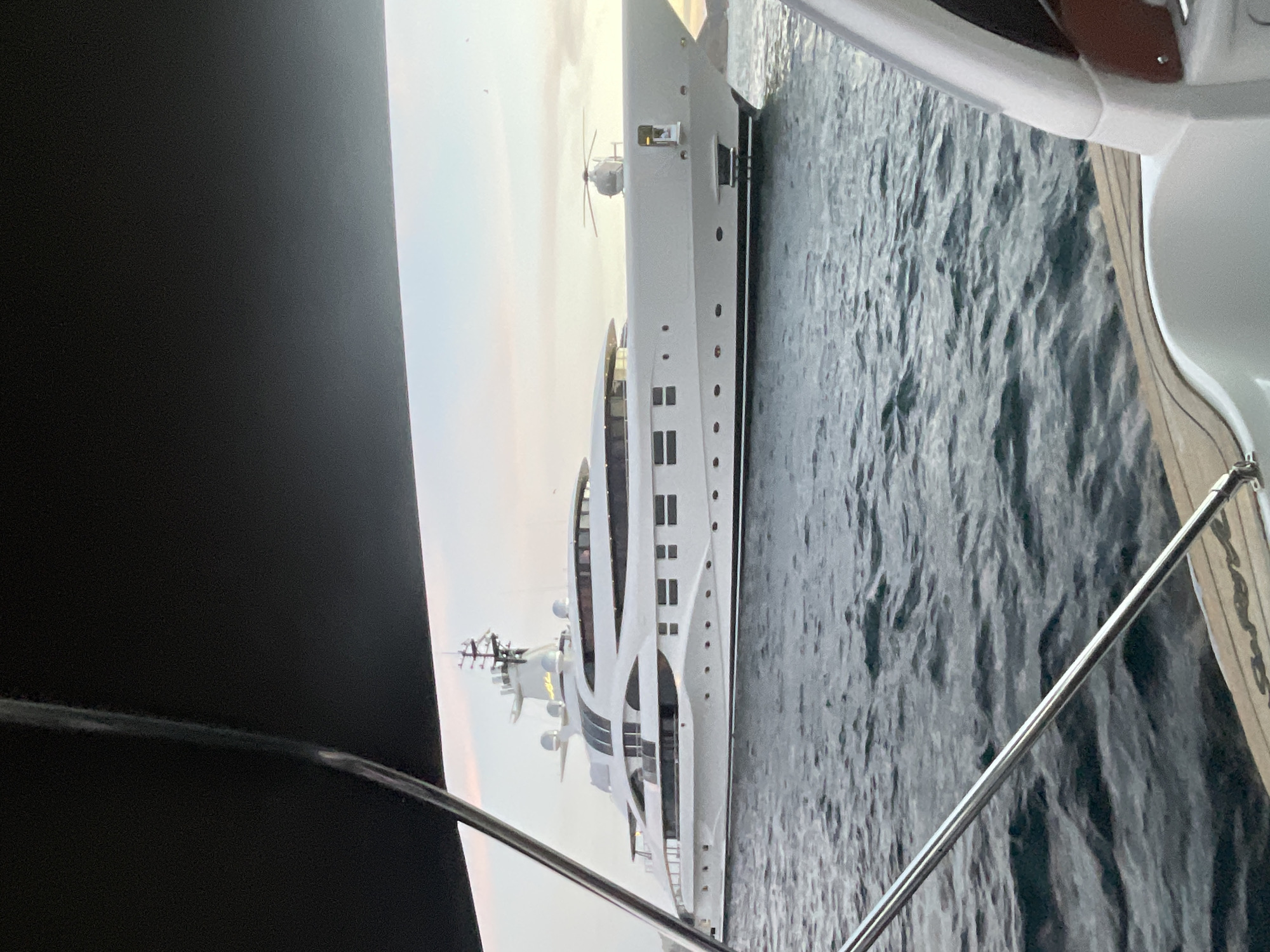 Yacht and helicopter spotted at sea near Cabo San Lucas