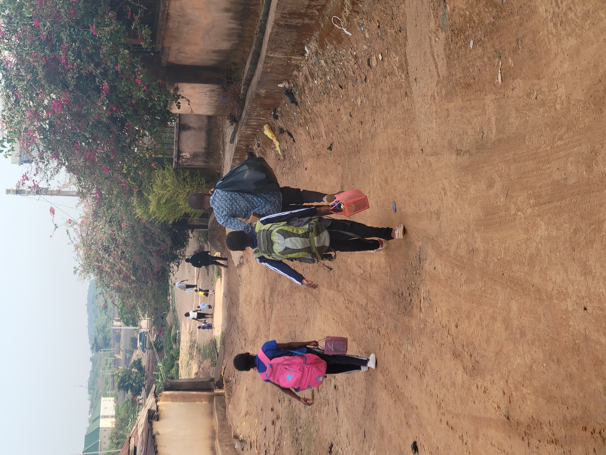 Morning street scenes captured in residential Jos, Nigeria