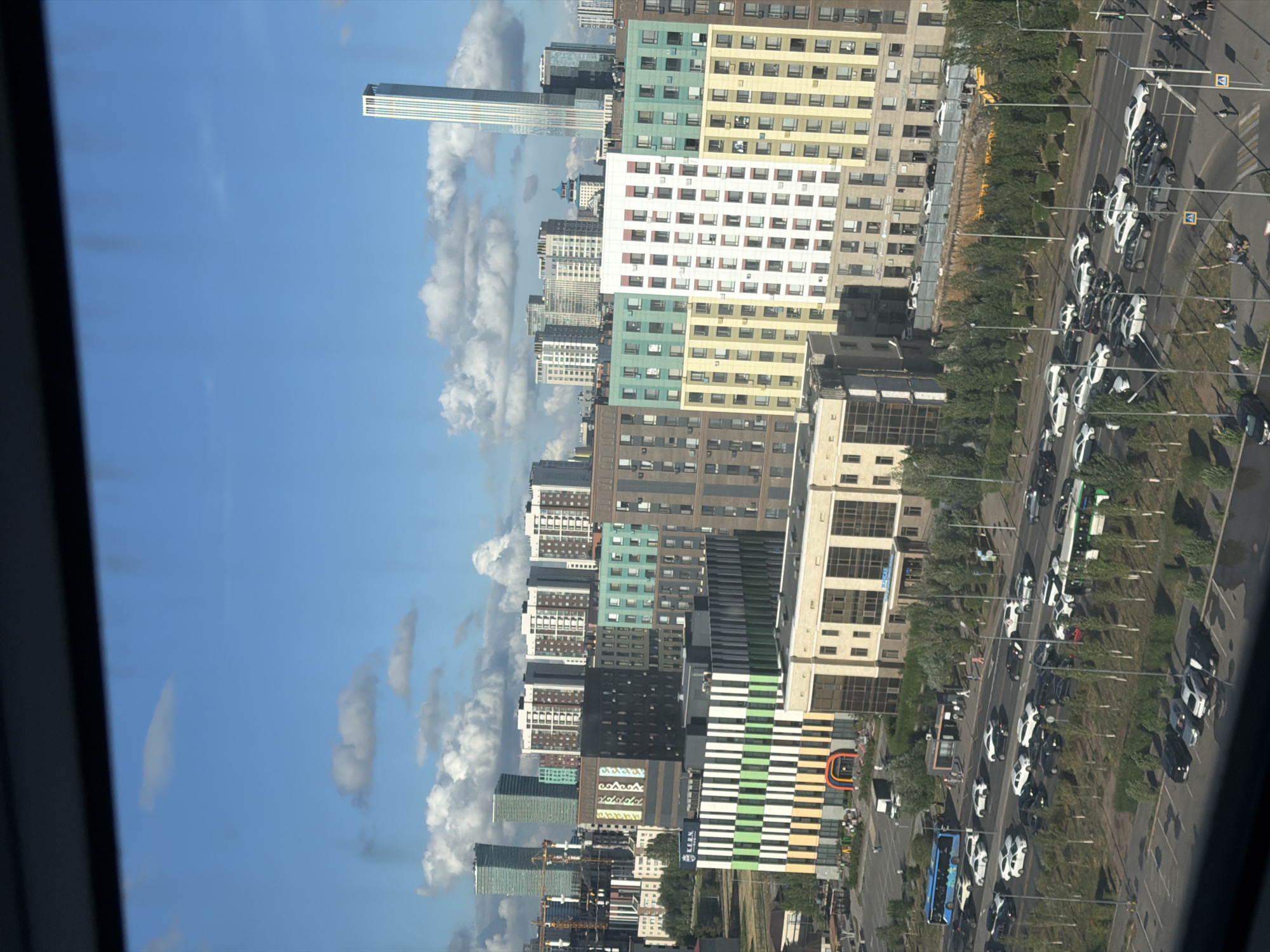 Astana's modern skyline on a clear summer afternoon
