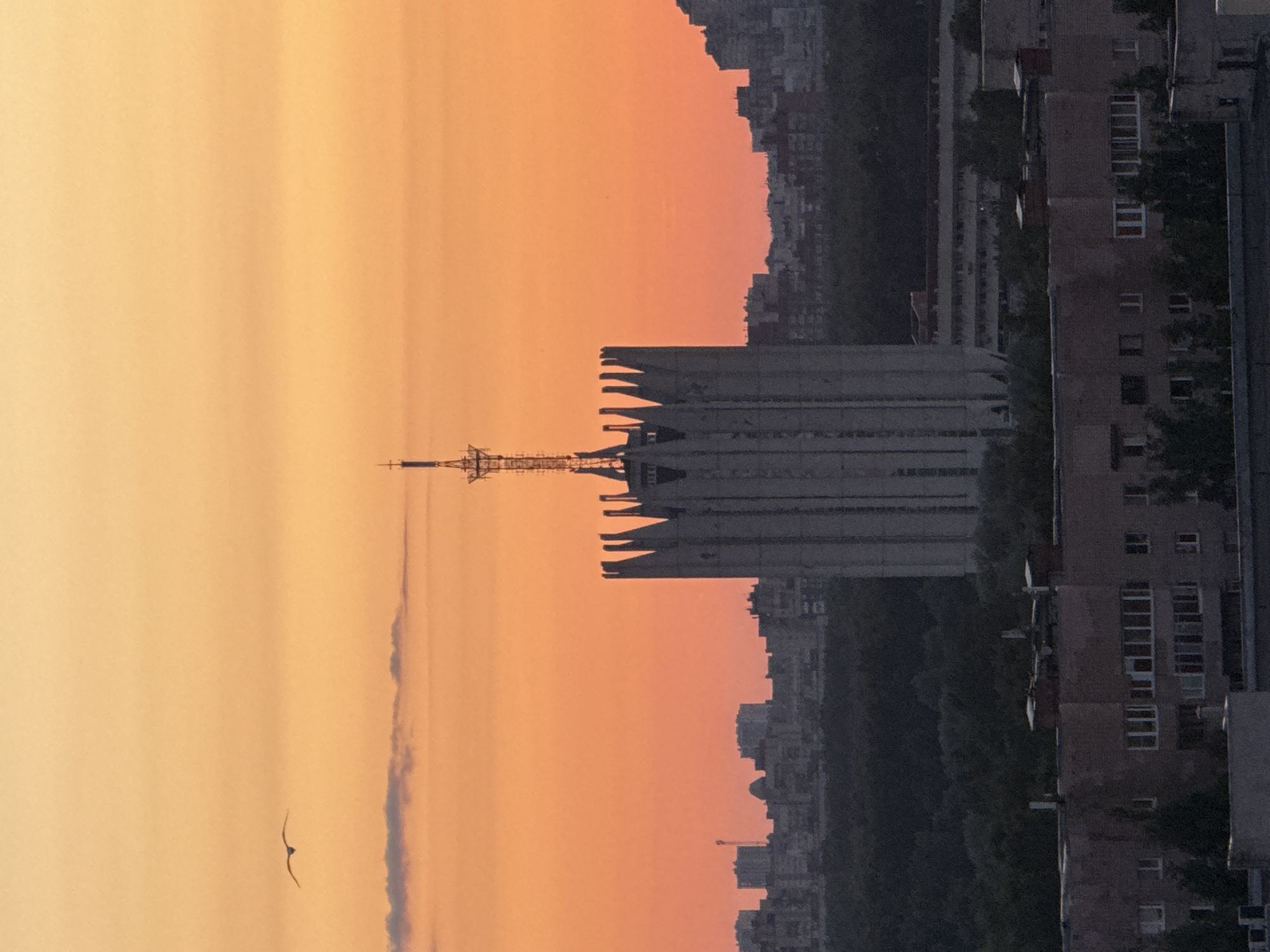 Russian city sunset captured with platform boots on deck