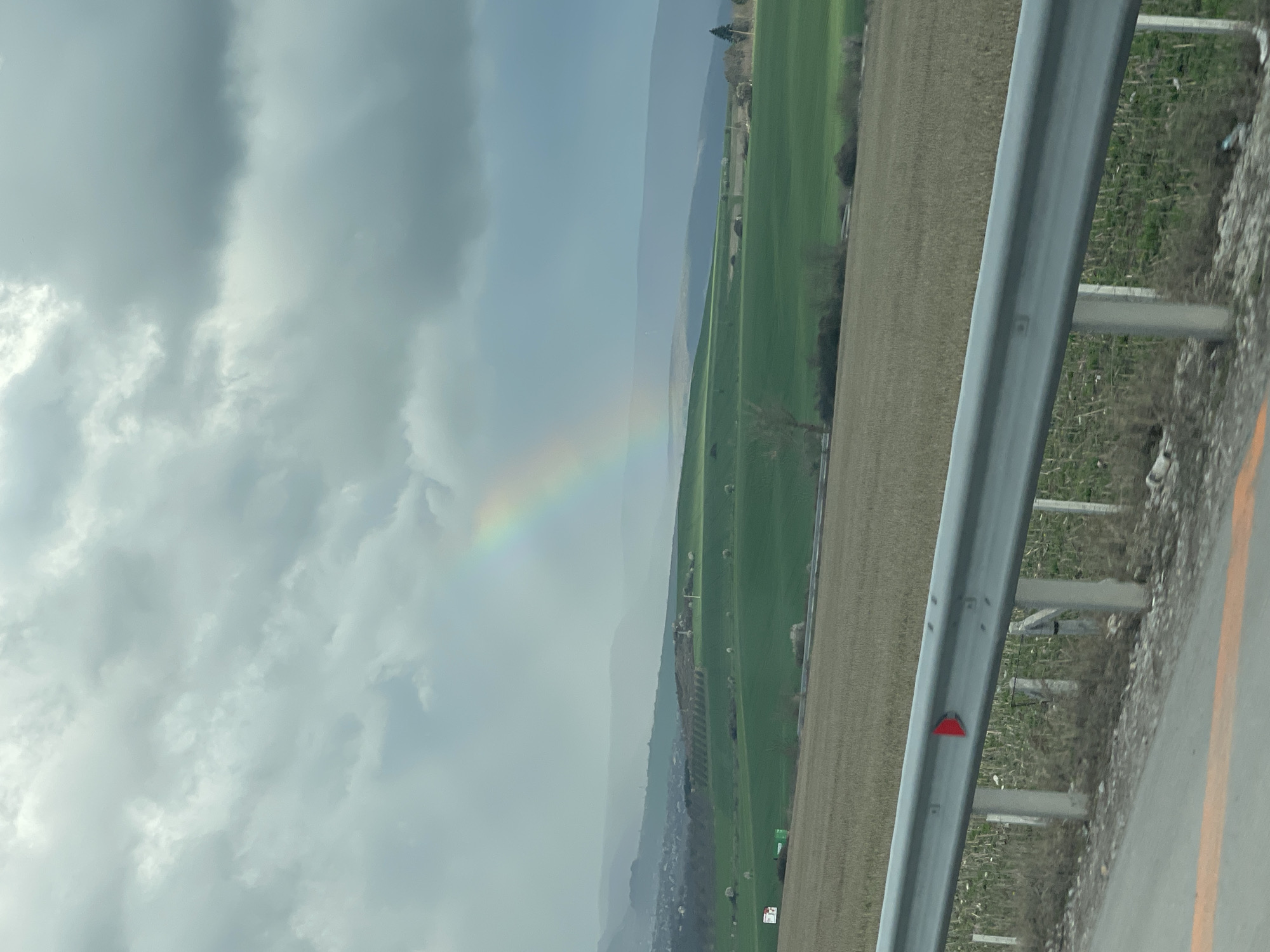 Rainbow spotted over rural Bulgaria countryside