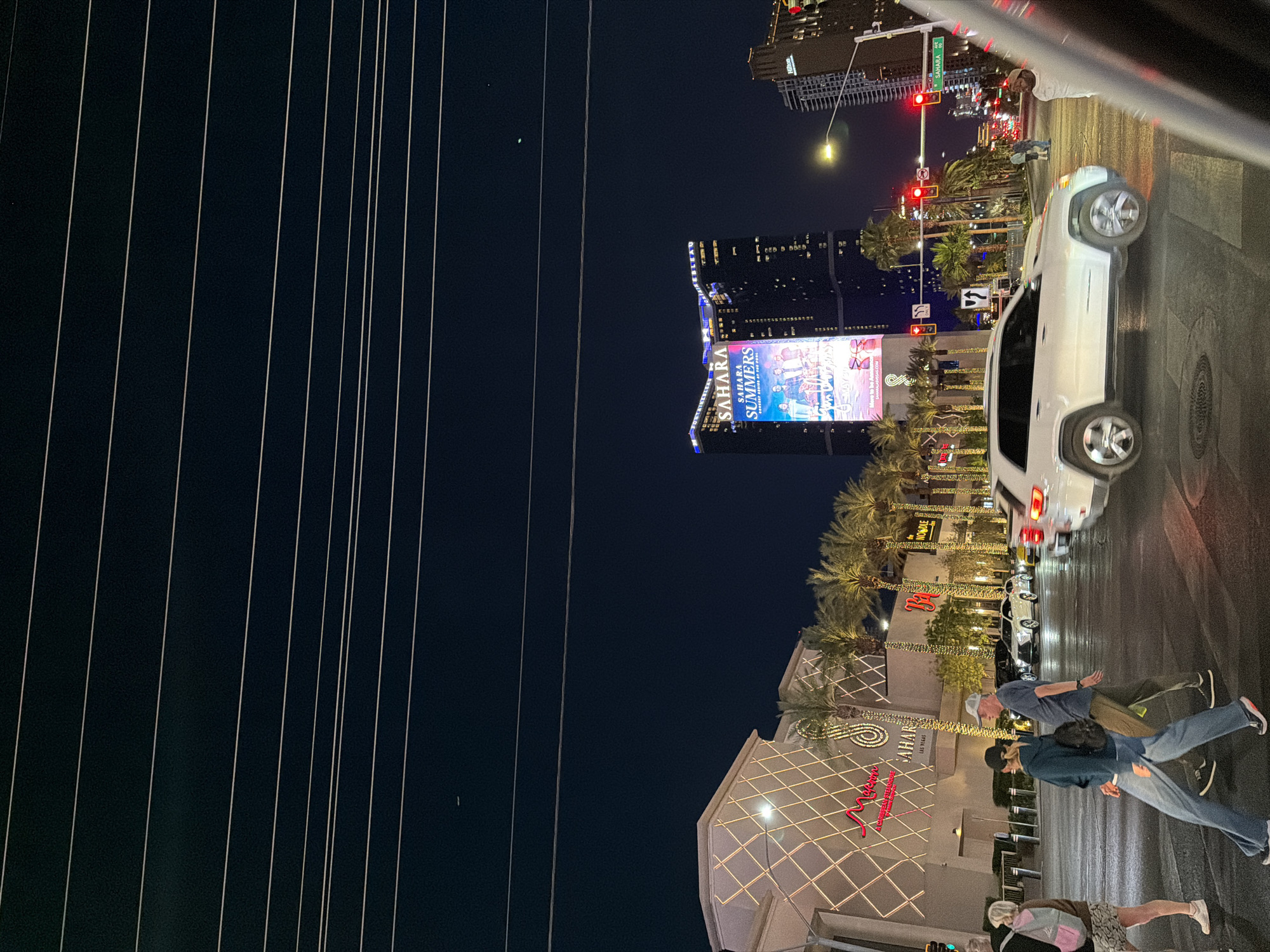Late night Las Vegas Strip scenes captured near Sahara casino
