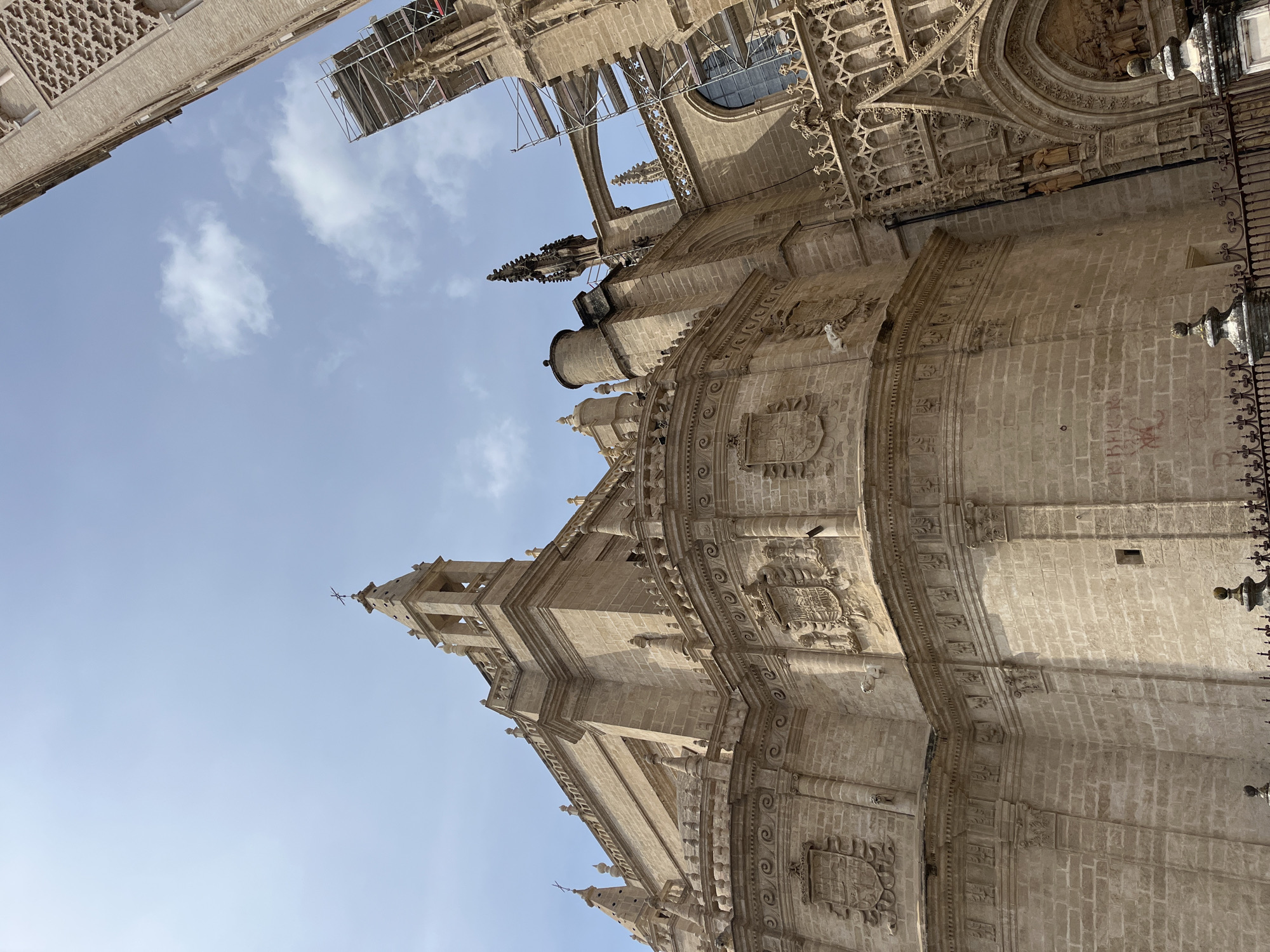 Witnesses document historic cathedral architecture in Seville square