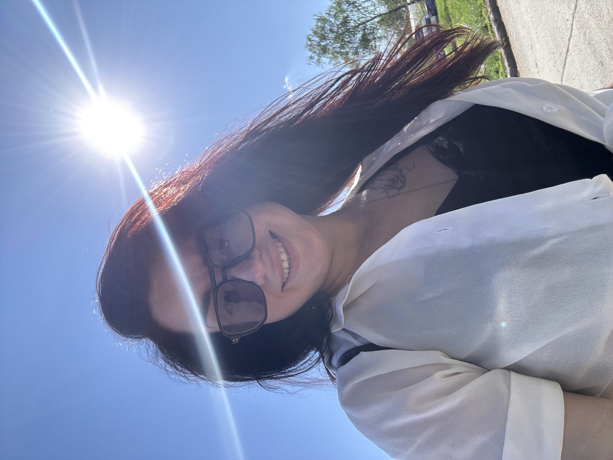 Woman's sunny day outing documented with urban wildlife, crosswalks