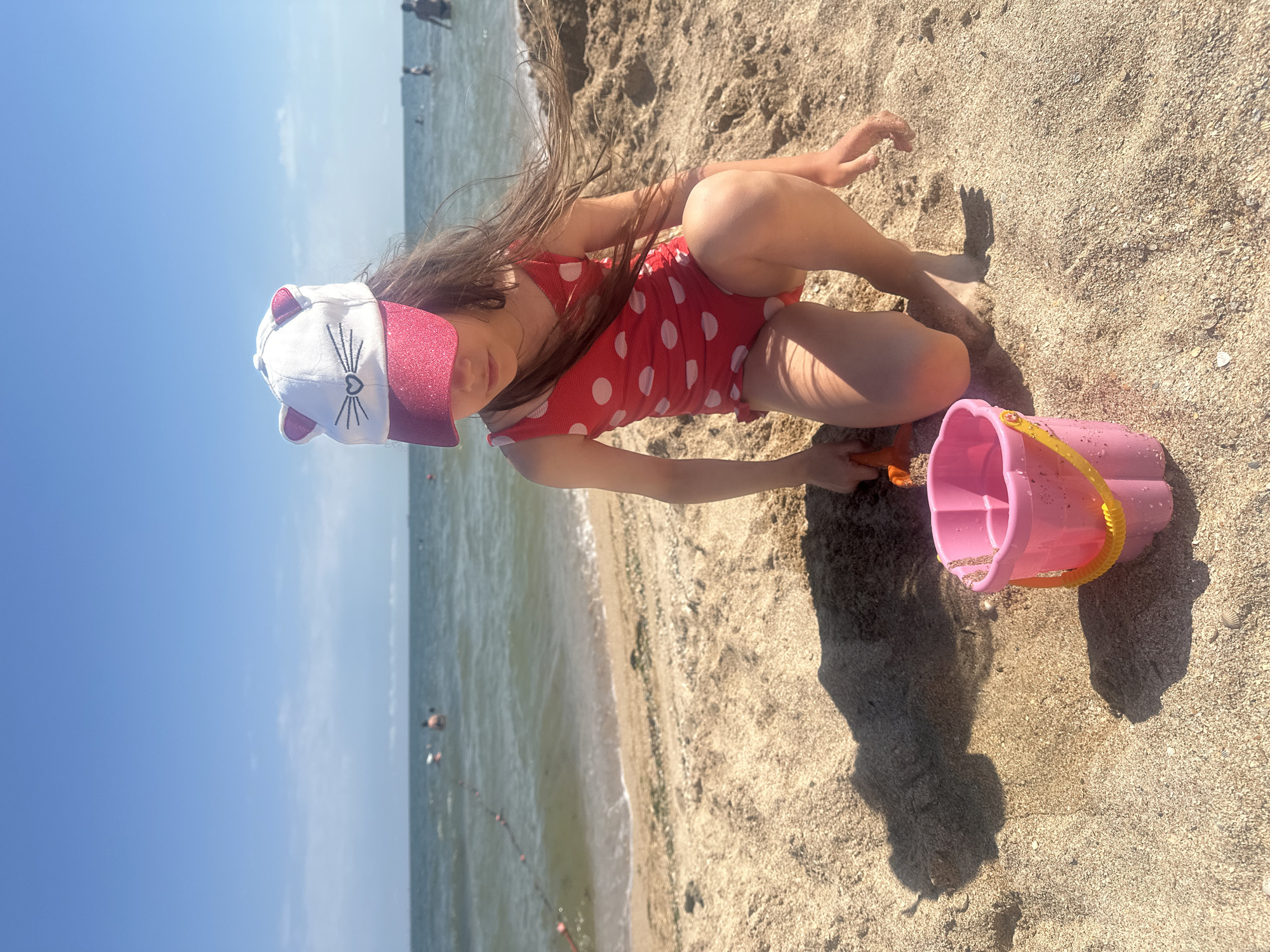 Relaxed summer morning on the Golubitskaya beach.