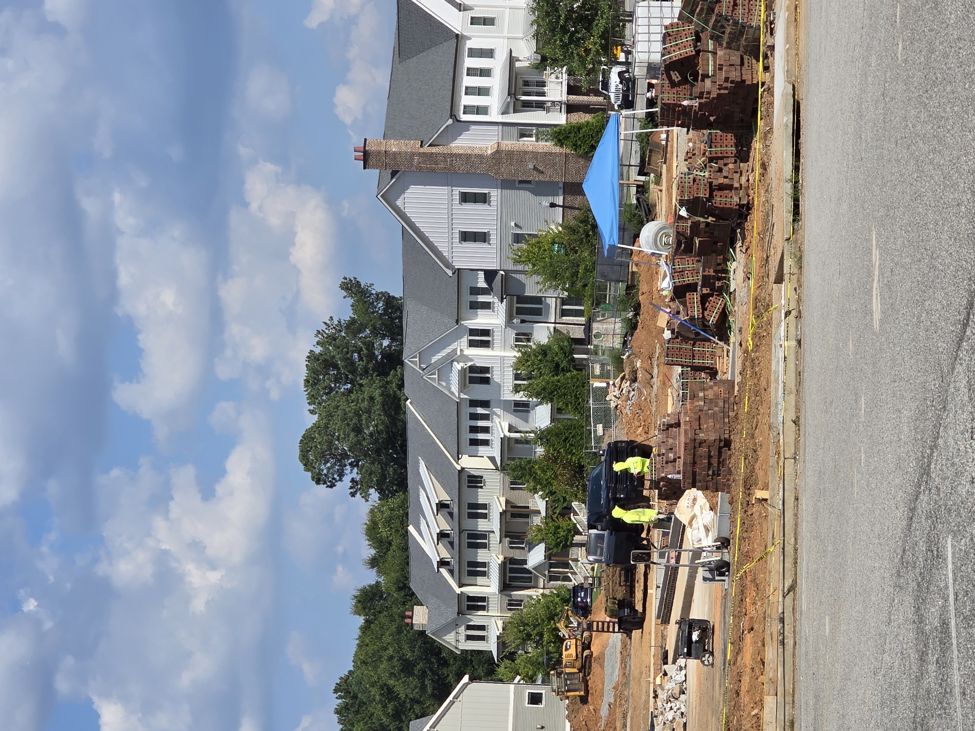 New townhouse construction underway in Milton, Georgia