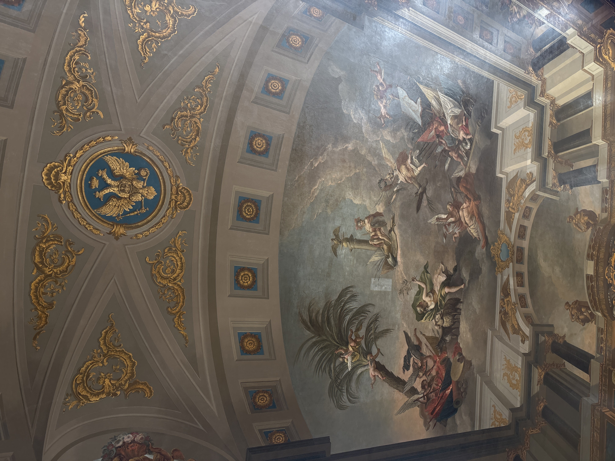 Visitor documents Catherine Palace ornate interiors in Pushkin