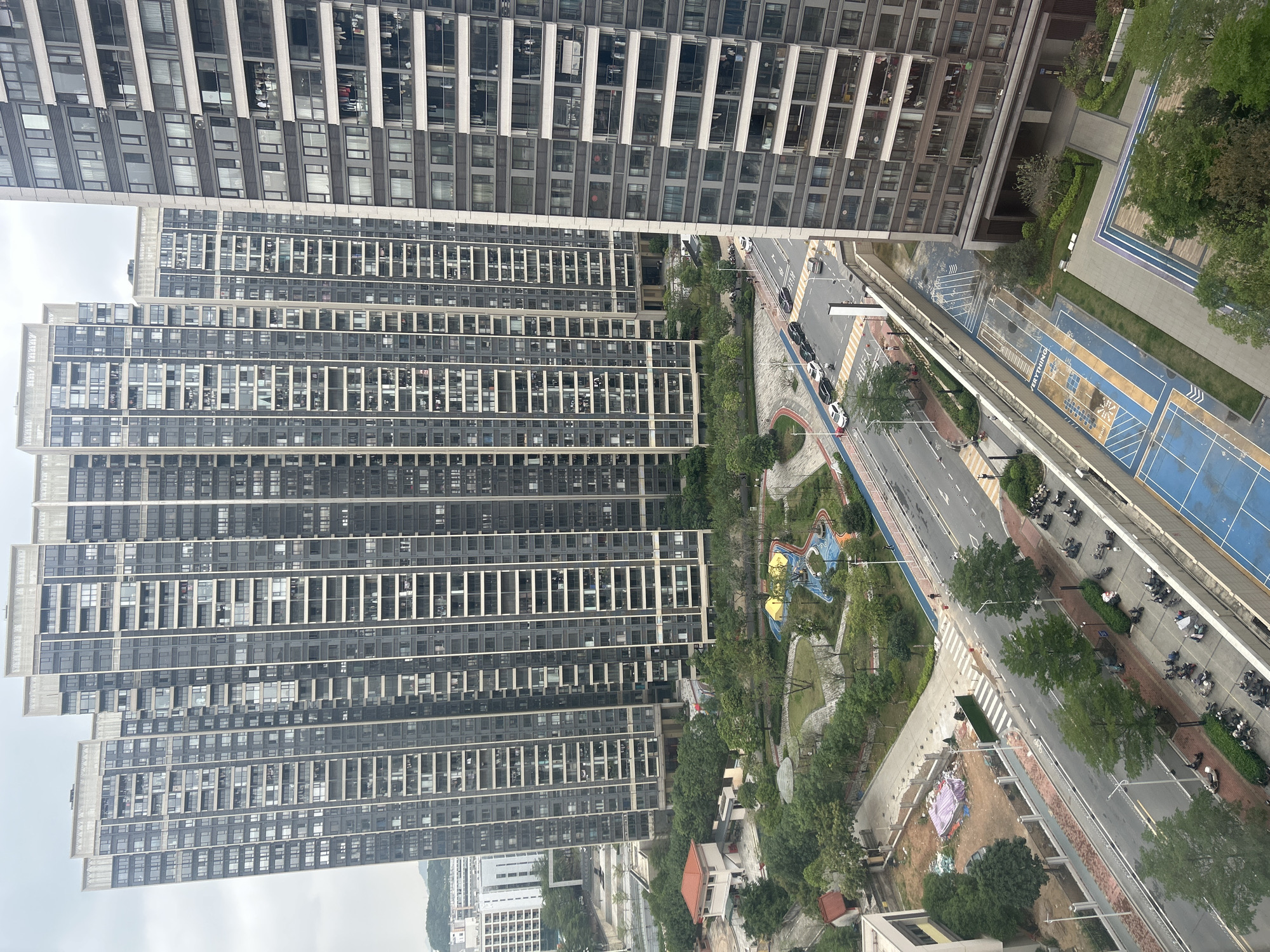 Aerial view captures high-rise apartments in Huangpu District
