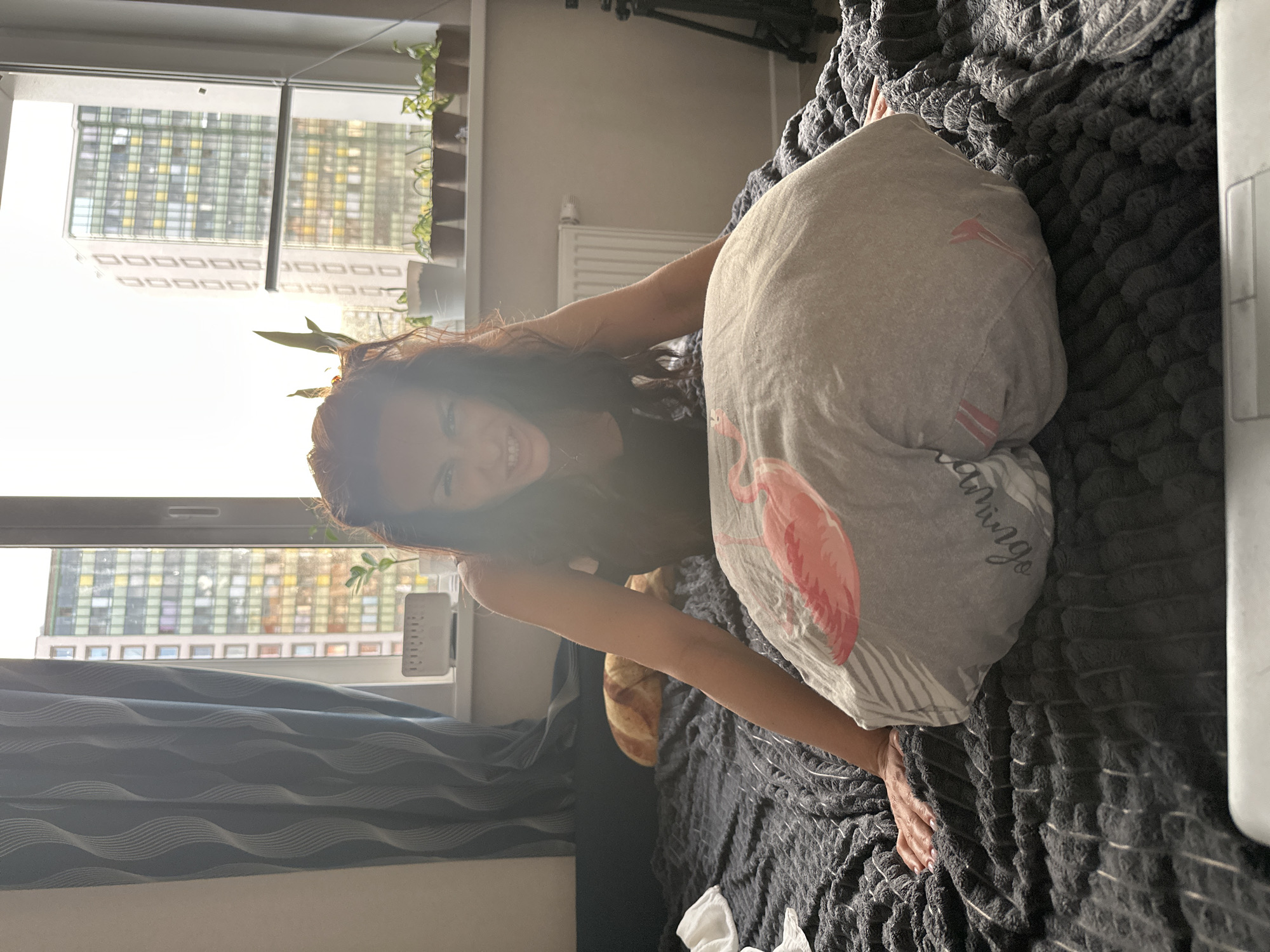 Woman photographed in casual indoor moments in Murino apartment