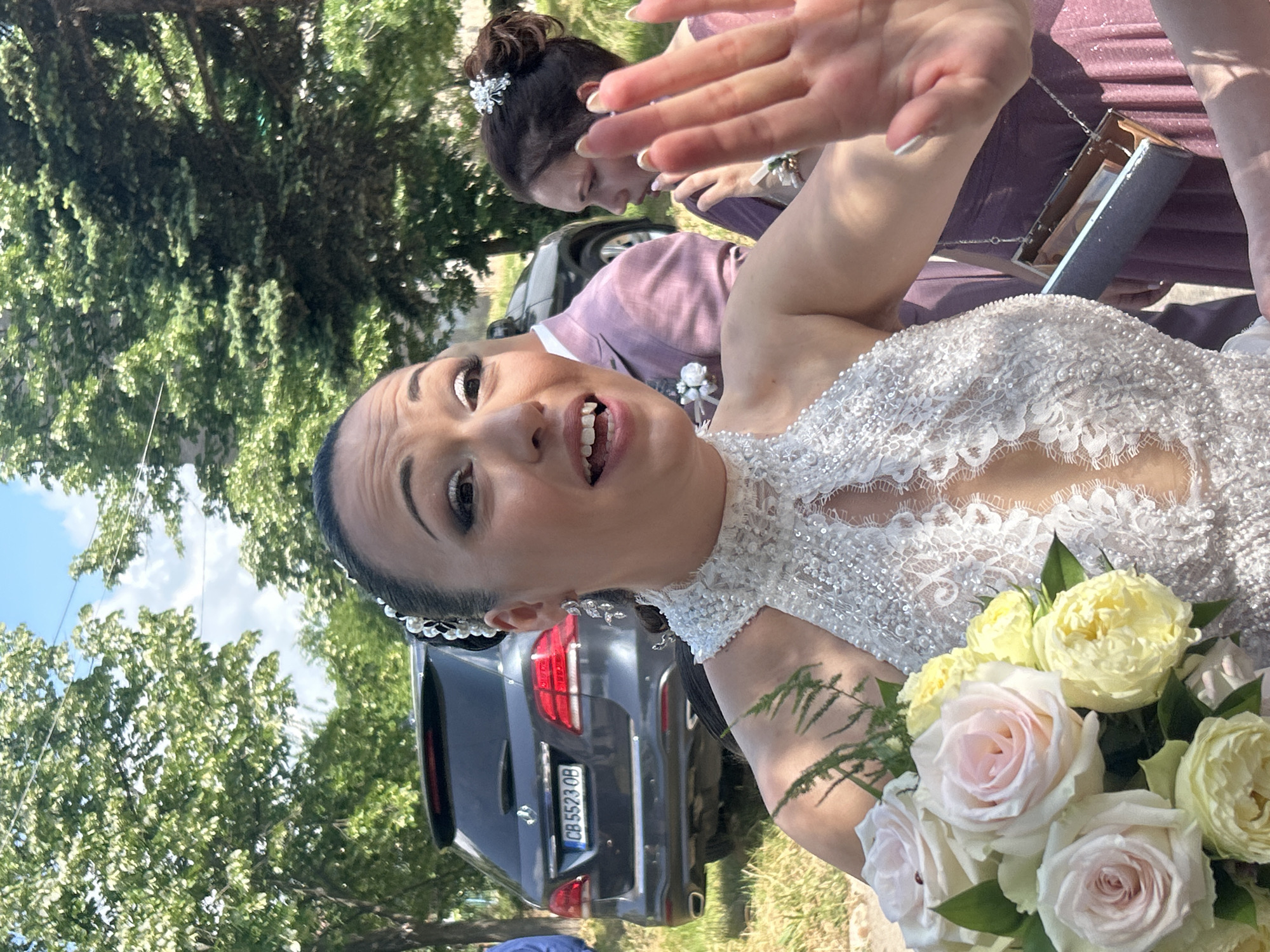 Wedding celebration with dancing and brass band in Buhovo