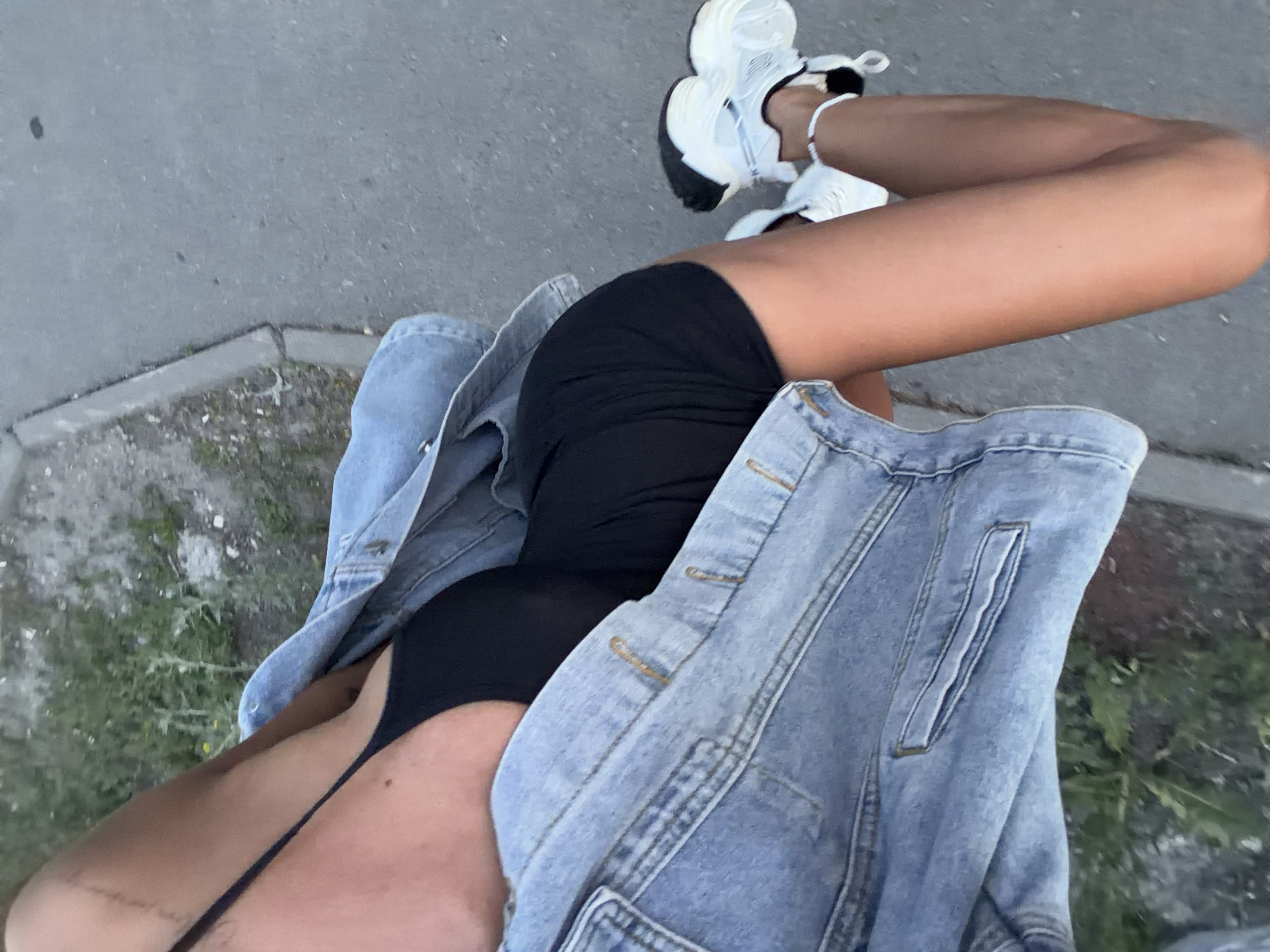 Woman films herself walking in Kazan parking area