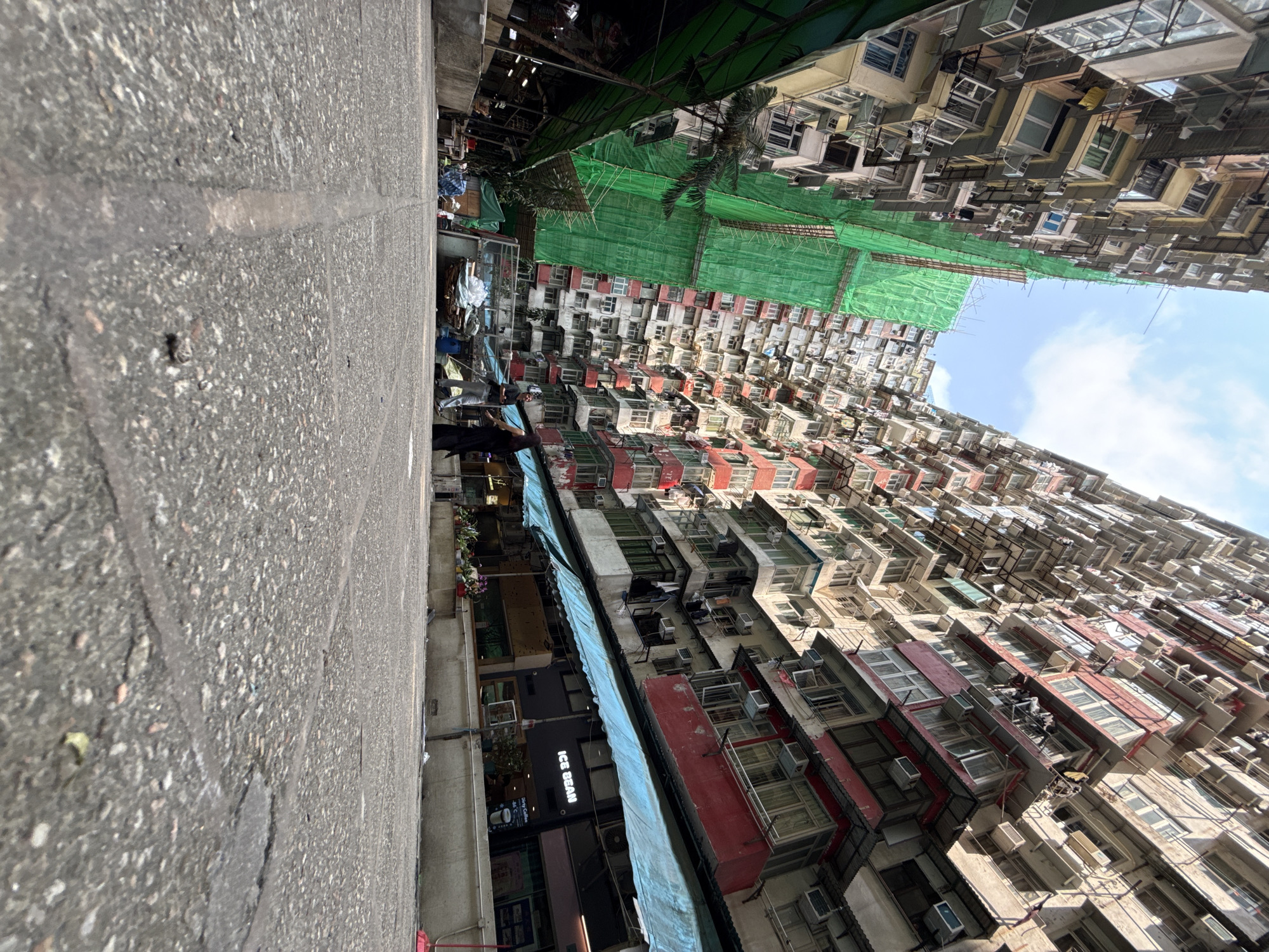 Hong Kong's dense residential towers documented from street level
