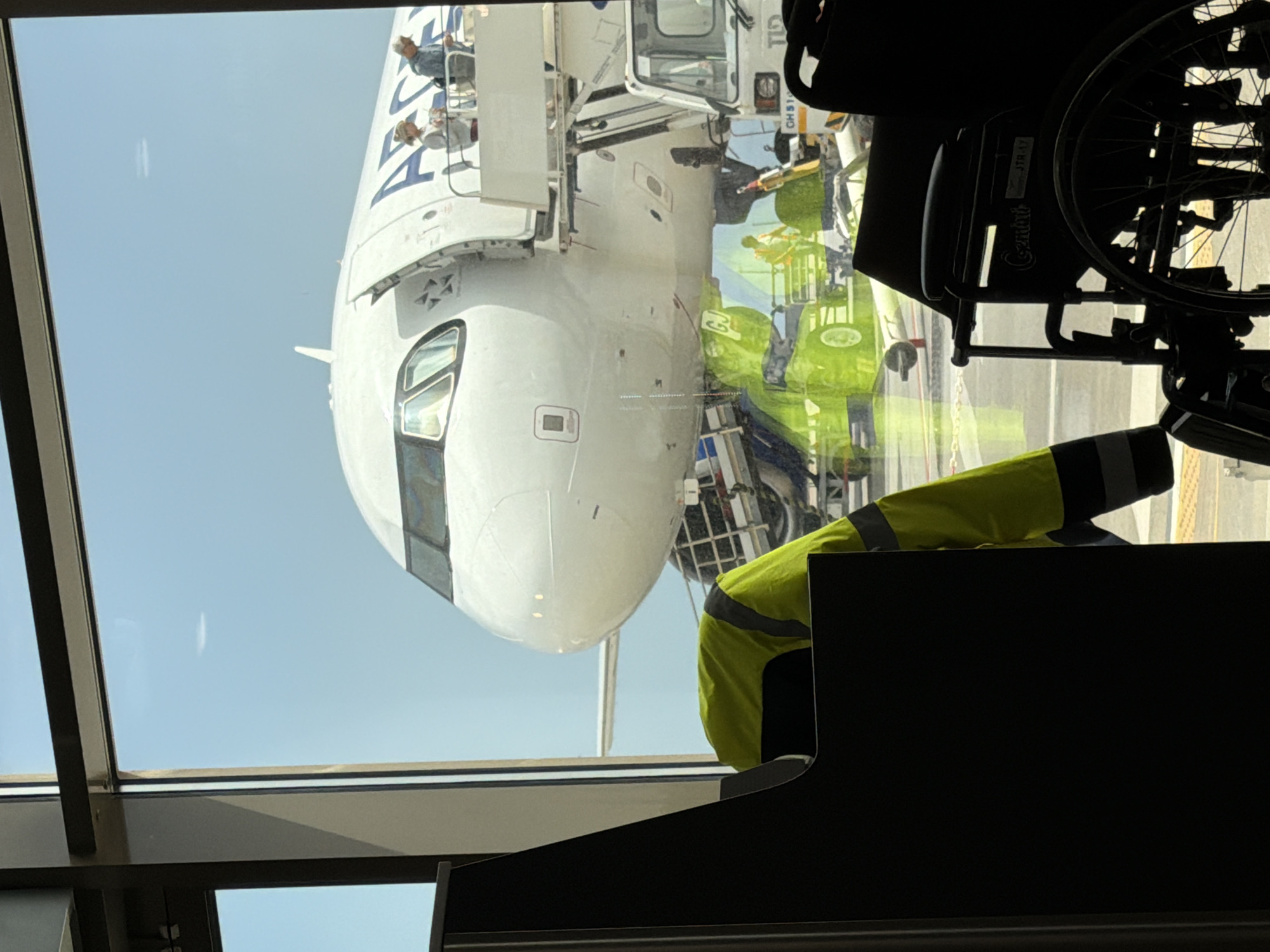 Passenger jet spotted at Thira airport facility
