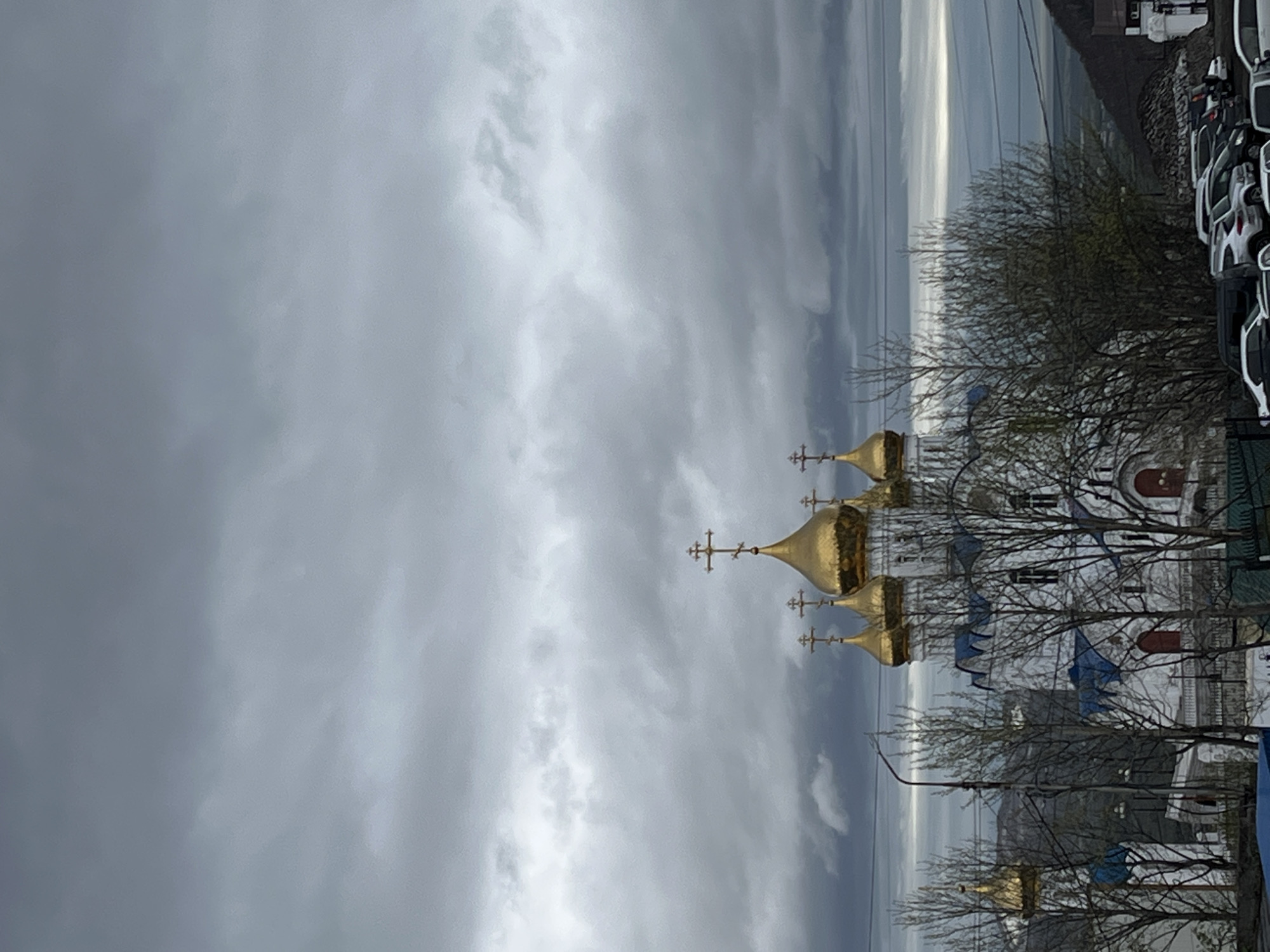 Orthodox church complex documented in Petropavlovsk-Kamchatsky under overcast skies