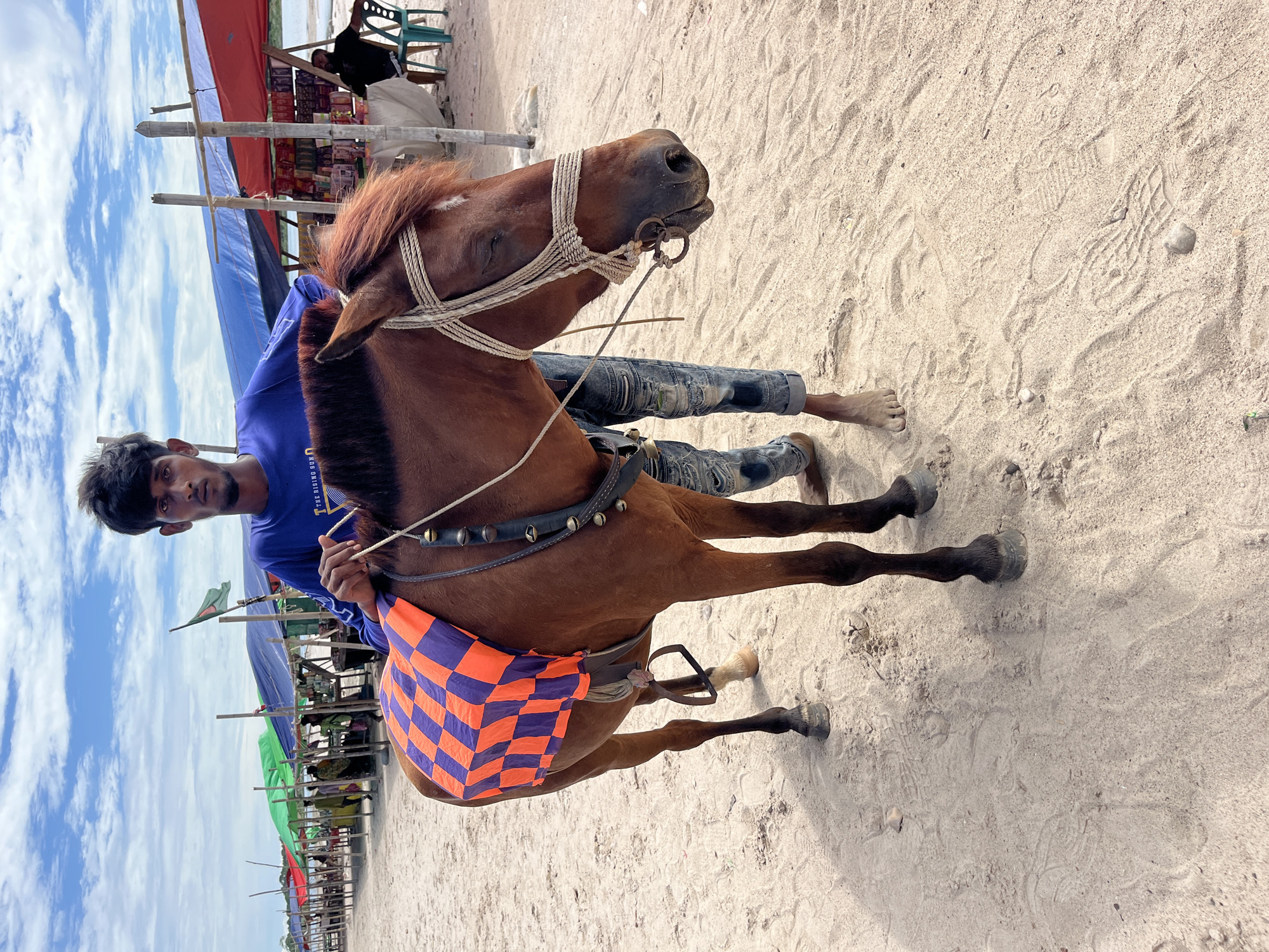 Horses and beach scenes along the Bangladesh-India border