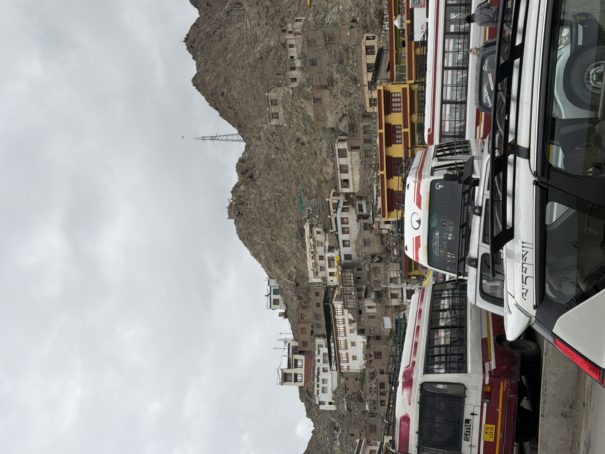 Rainy morning street scenes across Leh, Ladakh