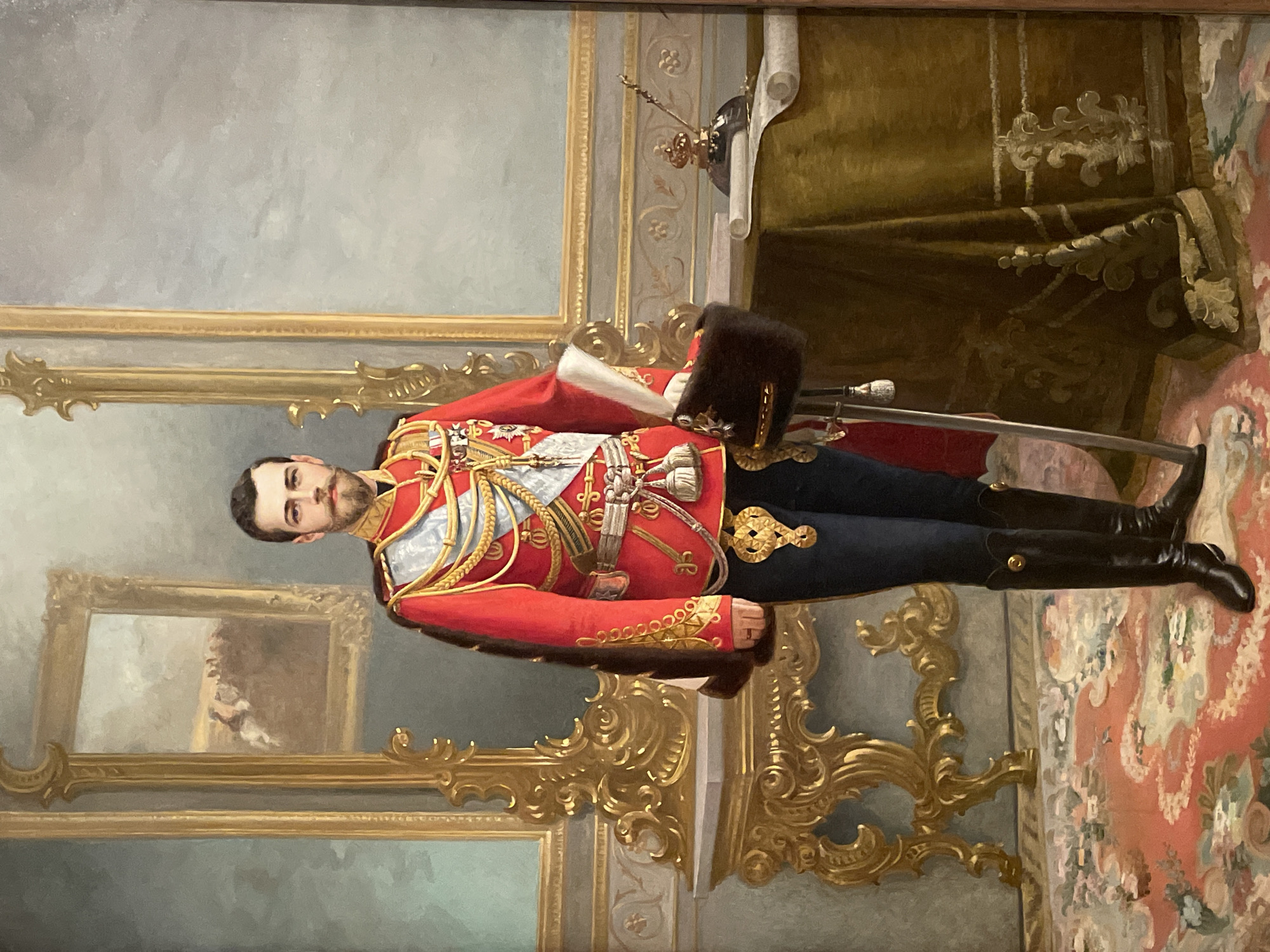 Visitor documents royal artifacts at Peterhof Palace museum