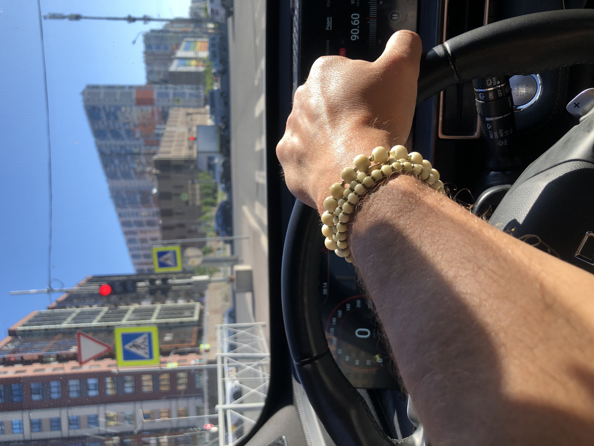 Behind the wheel on a sunny Saint Petersburg drive