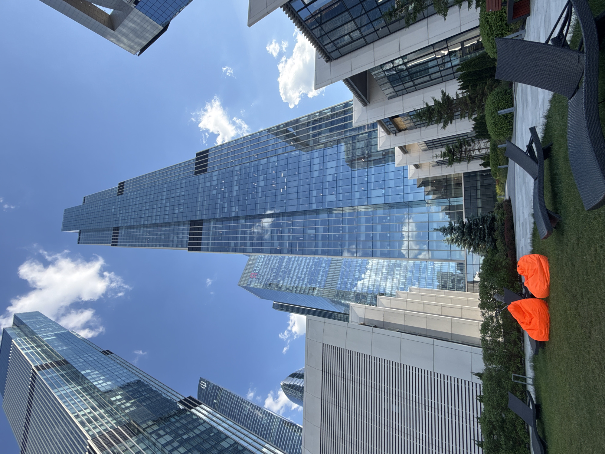 Sunny afternoon in Moscow's modern business district captured