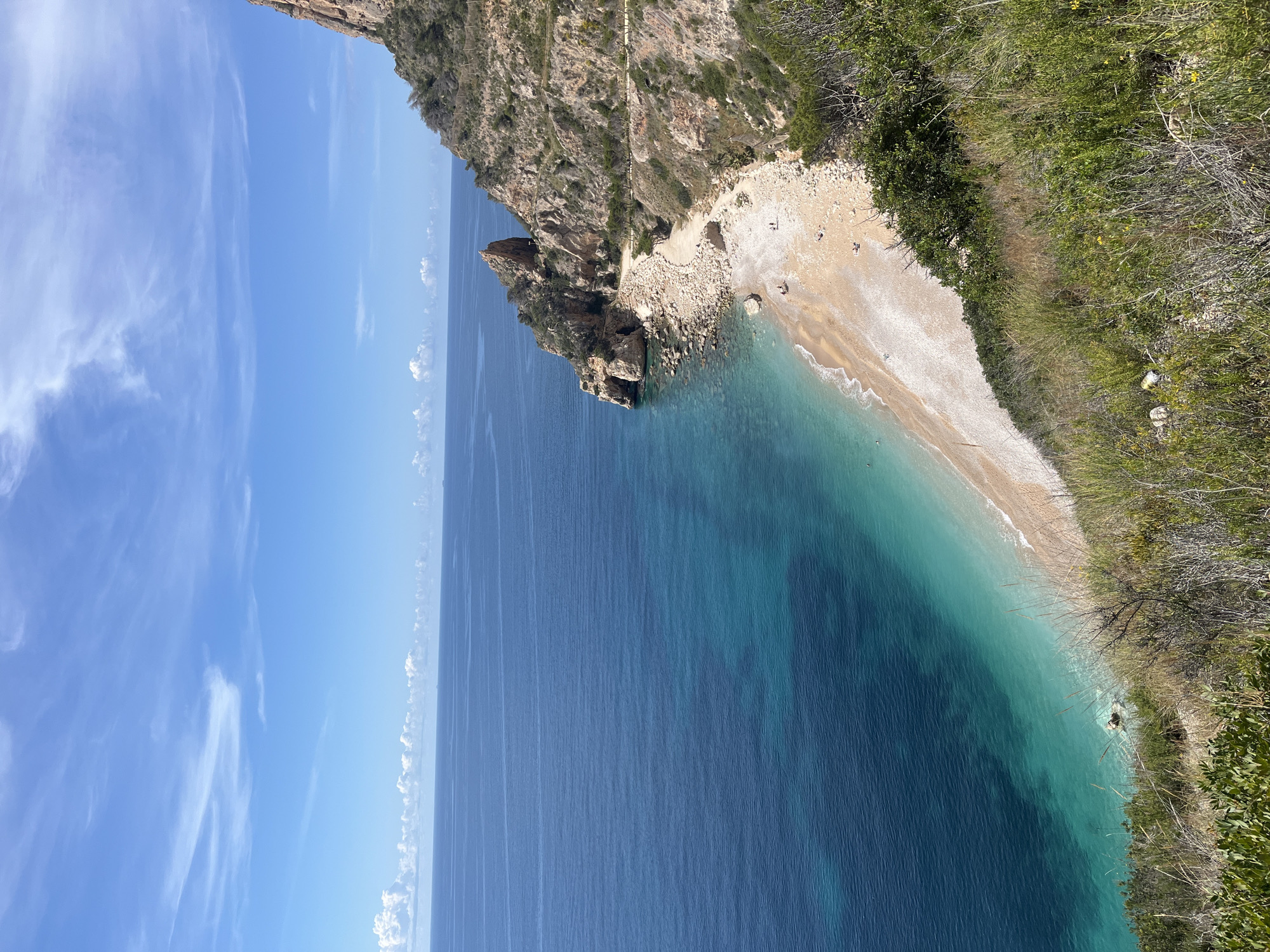 Coastal scenery documented at Cala del Moraig beach, Spain