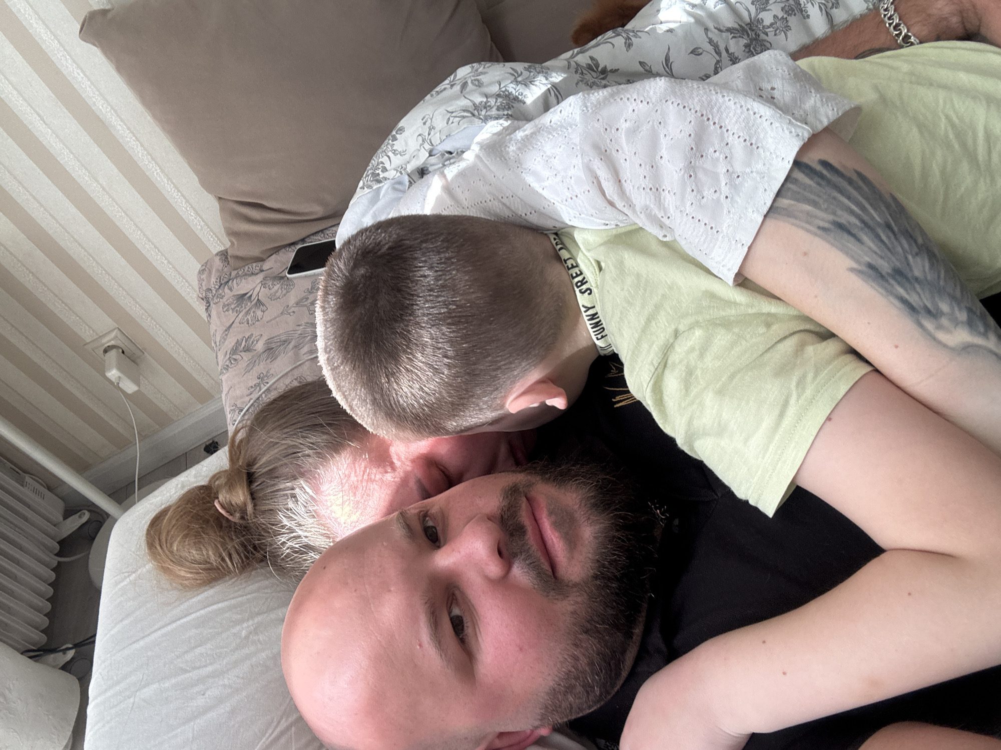 Quiet domestic moments captured in Russian household early morning