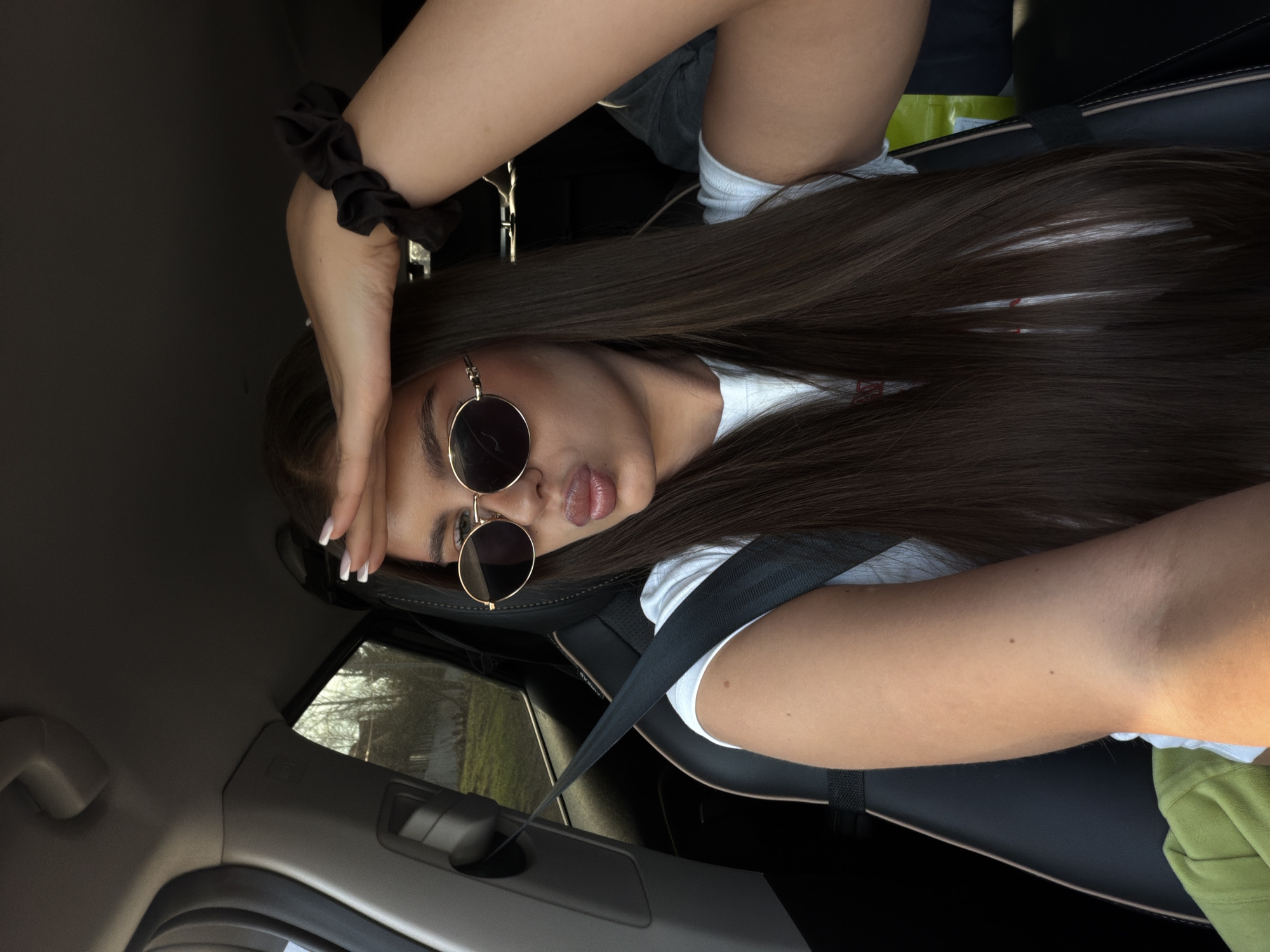 Woman photographed in driver's seat in Krasnoyarsk, Russia