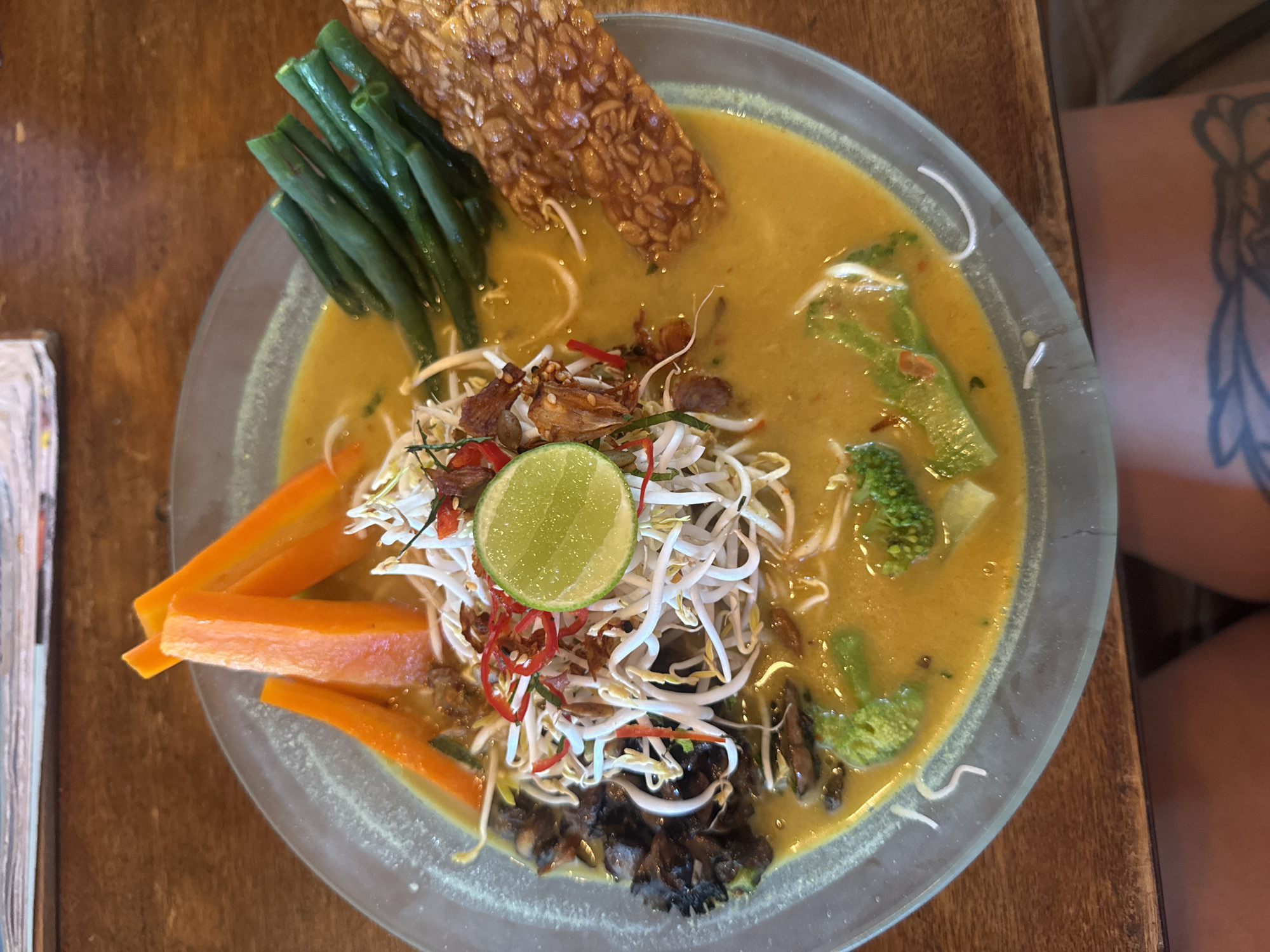 Vegetarian curry photographed in Ubud District, Indonesia