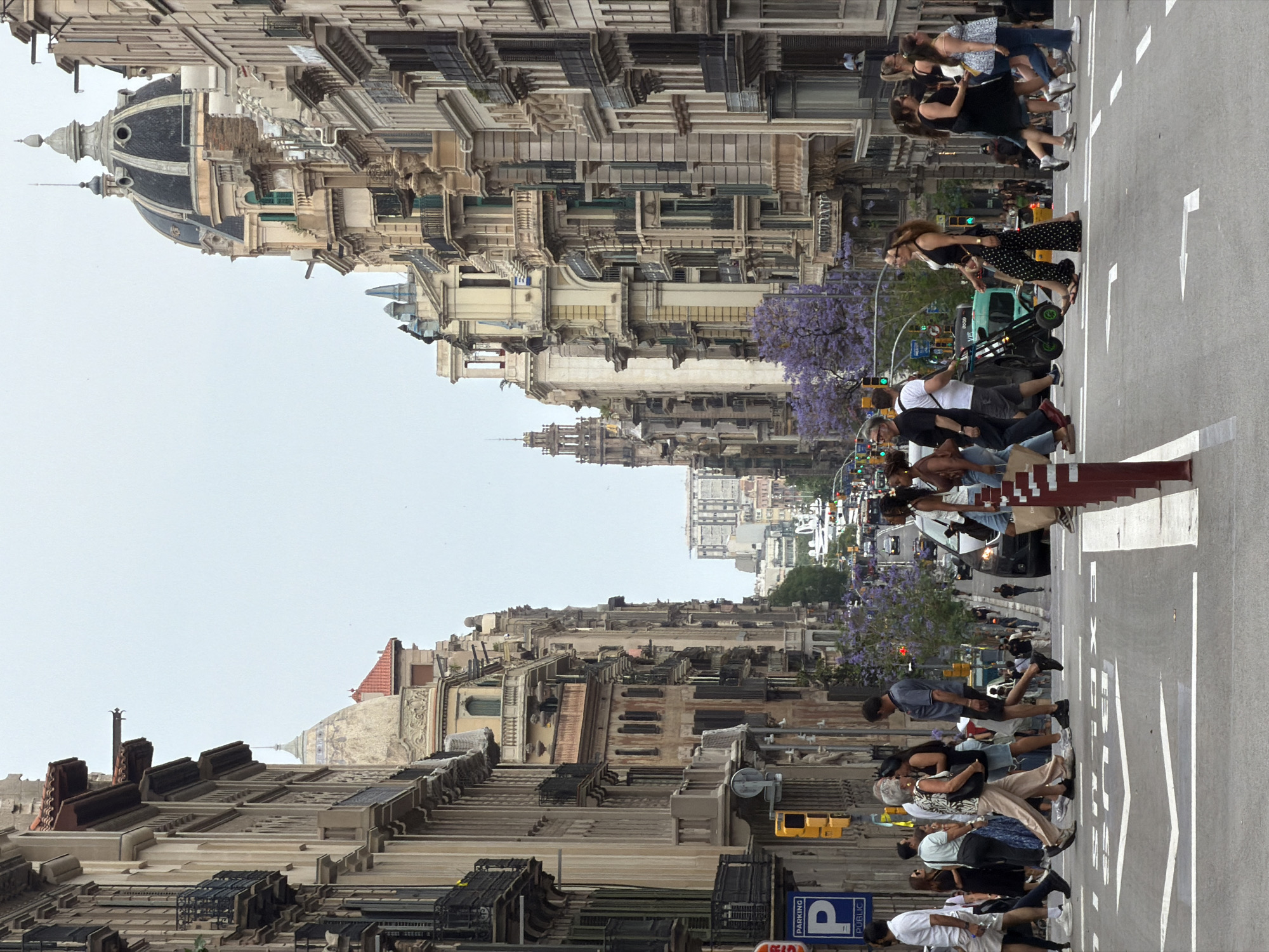 Clear day street scene documented in Barcelona