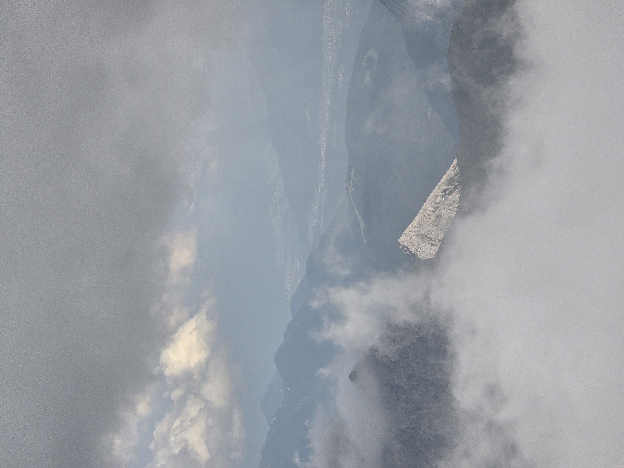 High-altitude views over the cloud-wrapped Alps near Grainau