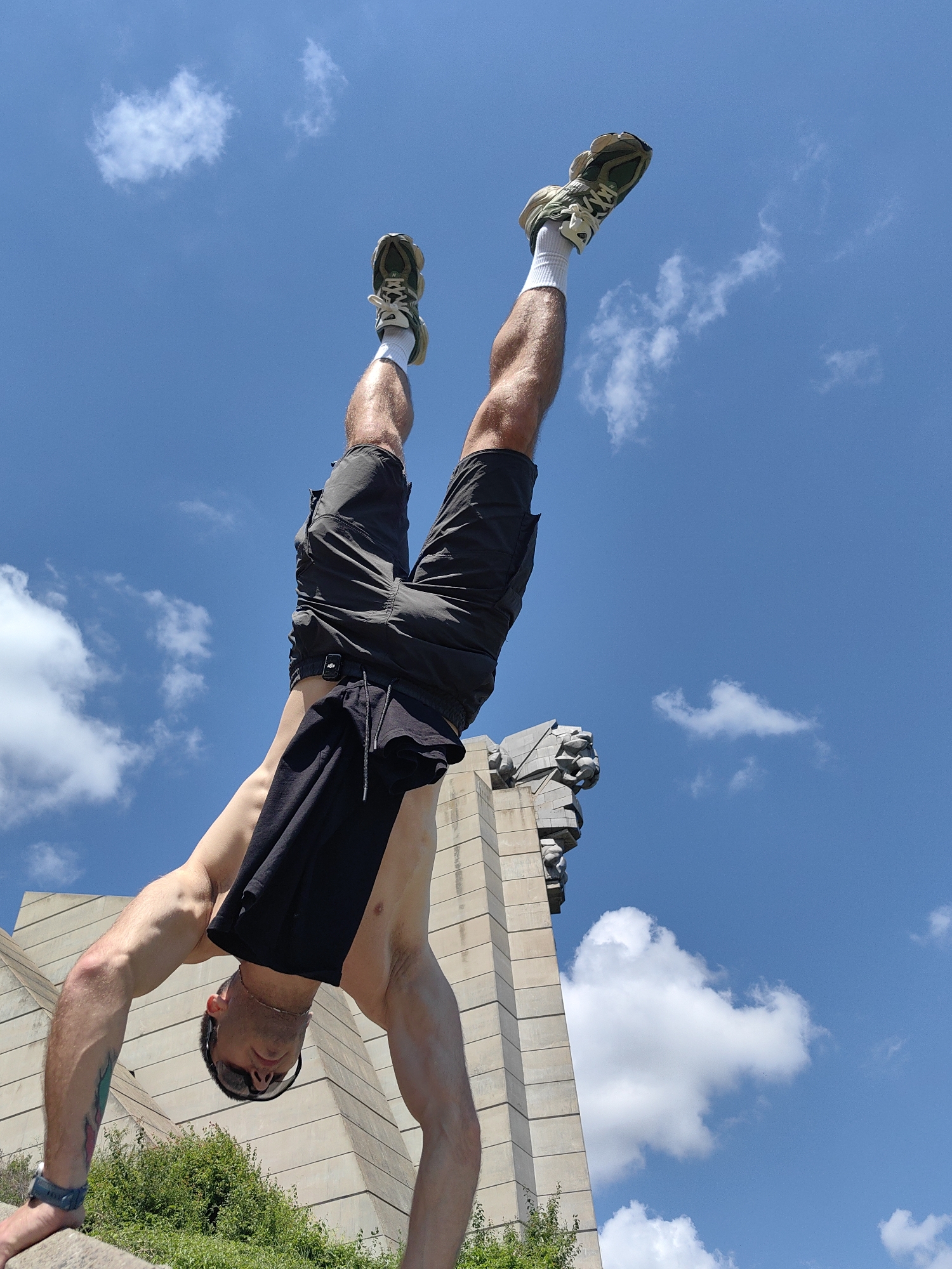 Parkour session at Buzludzha Monument, Shumen
