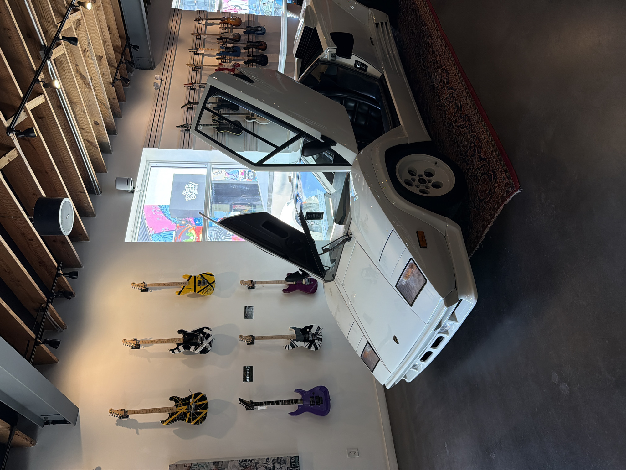 Classic cars on display at a Miami showroom