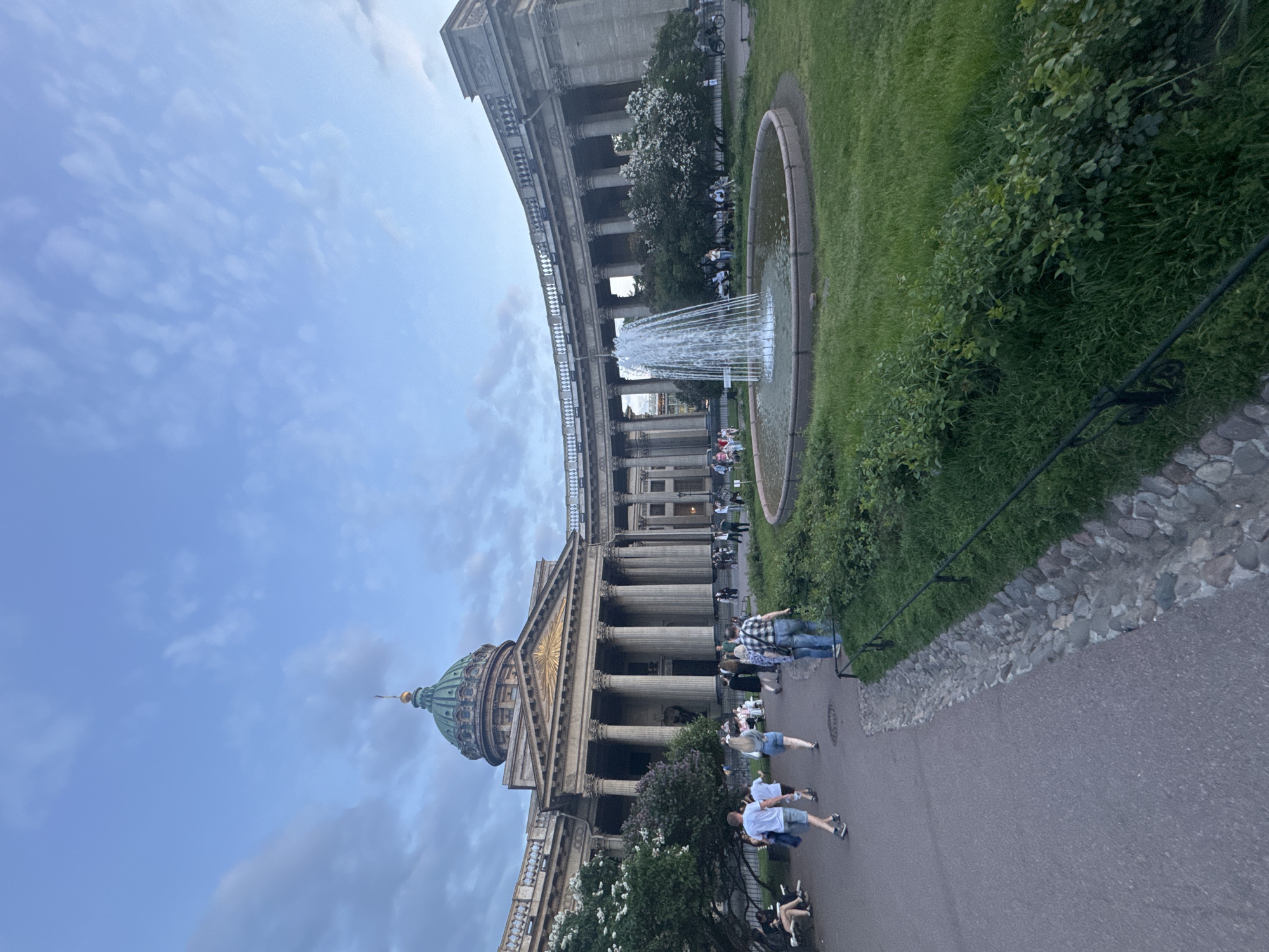 Tourist documents afternoon sightseeing tour through historic Saint Petersburg