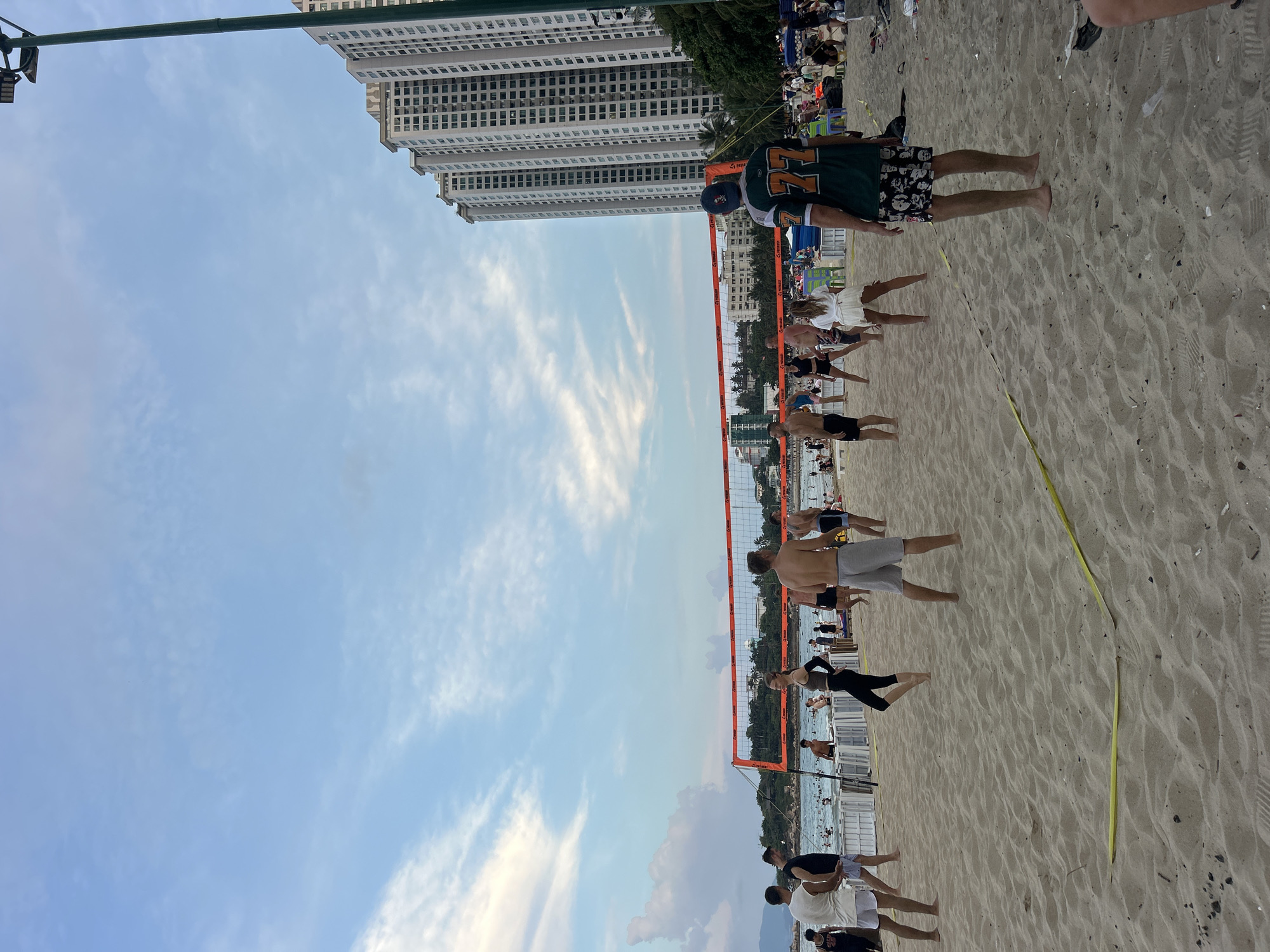 Beach volleyball match underway in Nha Trang, Vietnam
