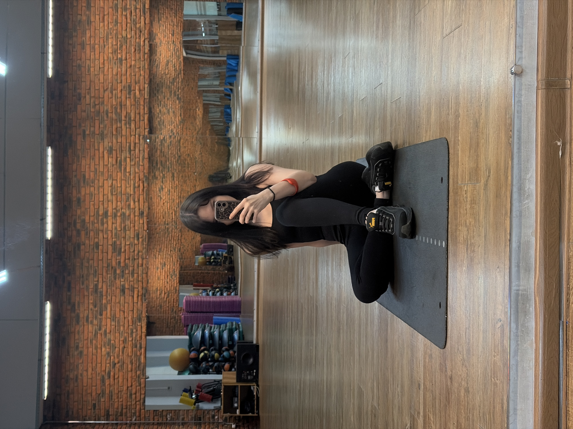 Woman takes selfie in dressing room in Chaikovsky