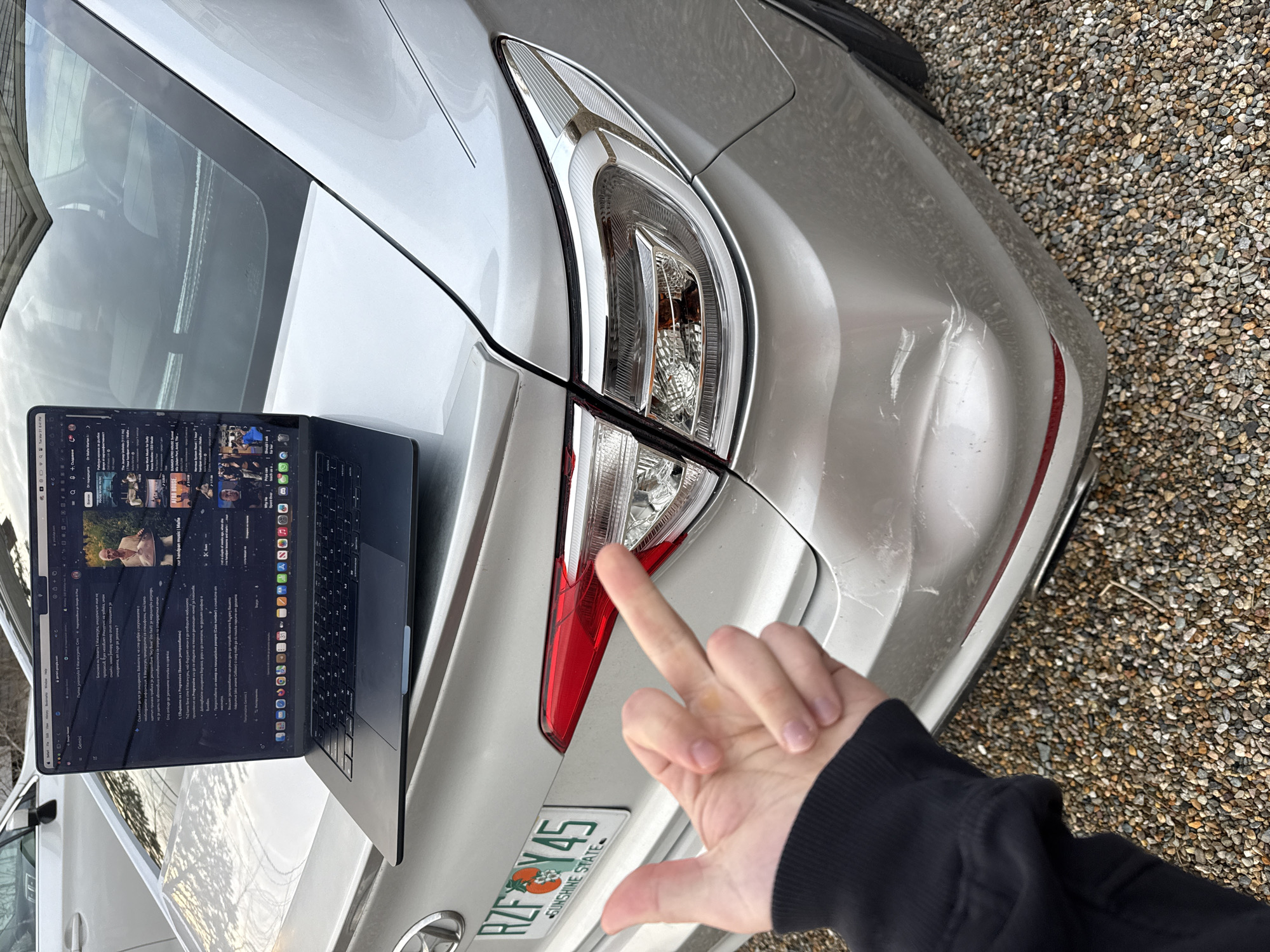 Vehicle damage documented in Provincetown parking area