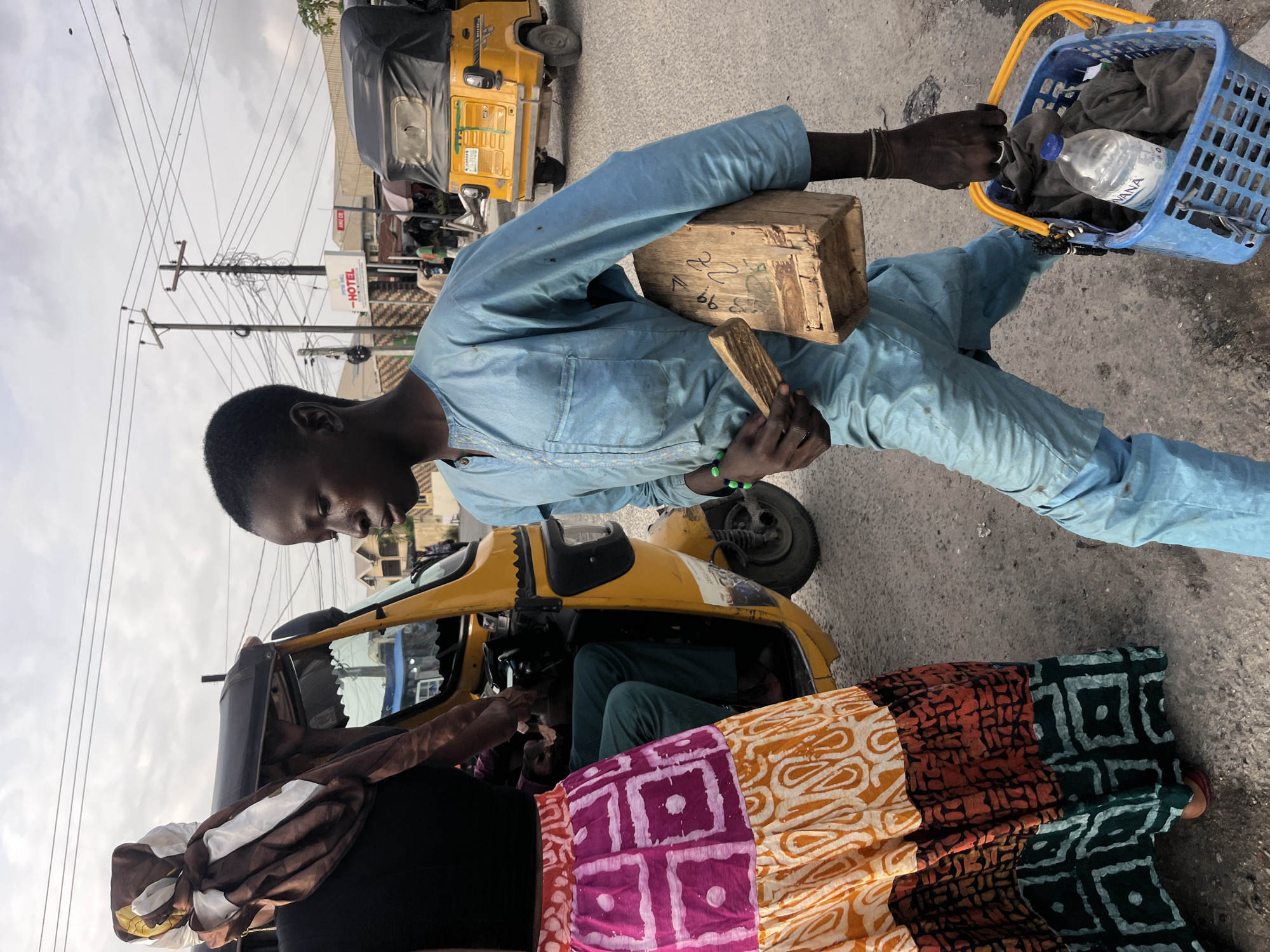 Street life and small trade on a busy day in Ado, Nigeria