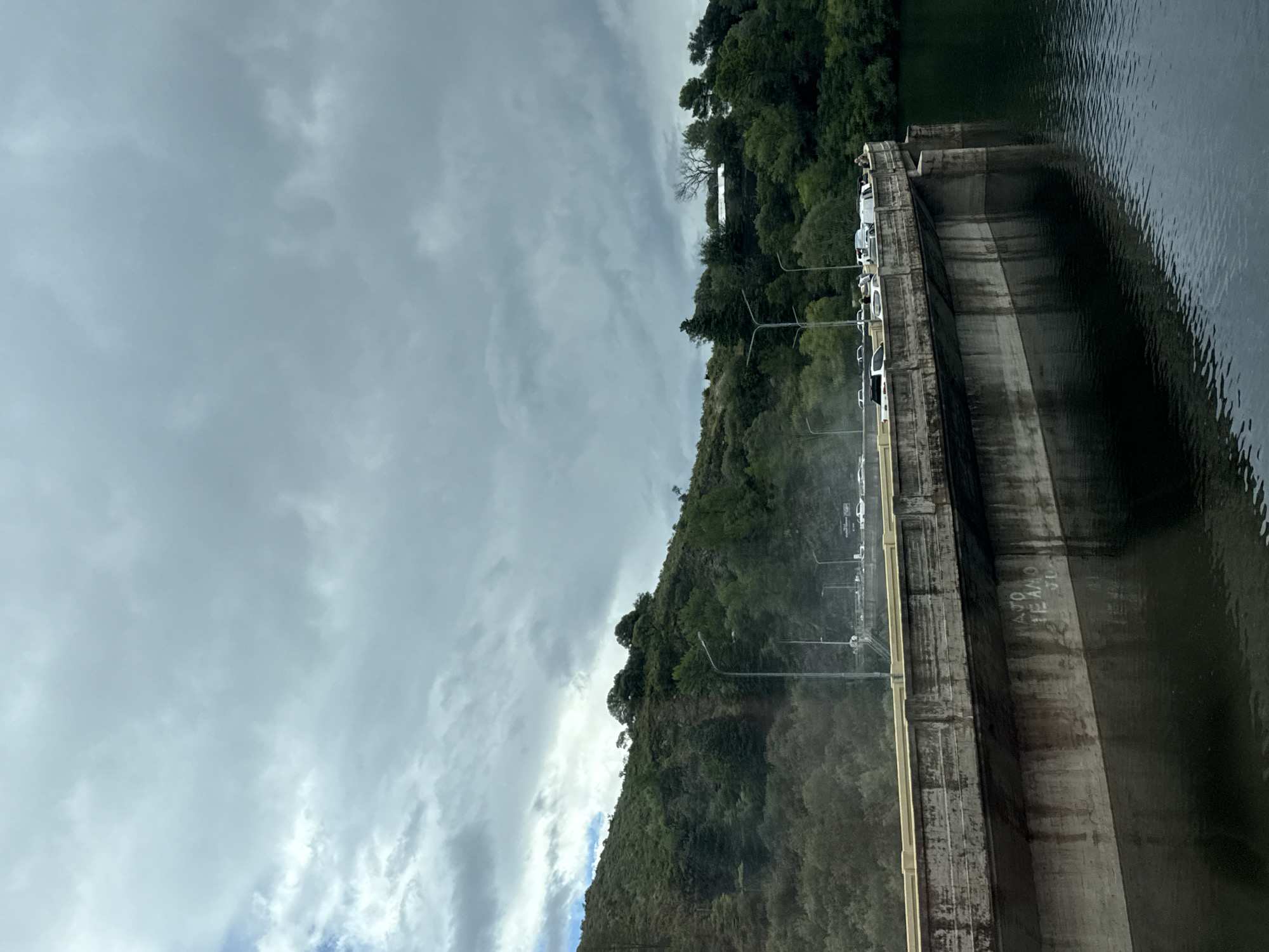 Graffiti spotted on concrete dam wall in La Estancia