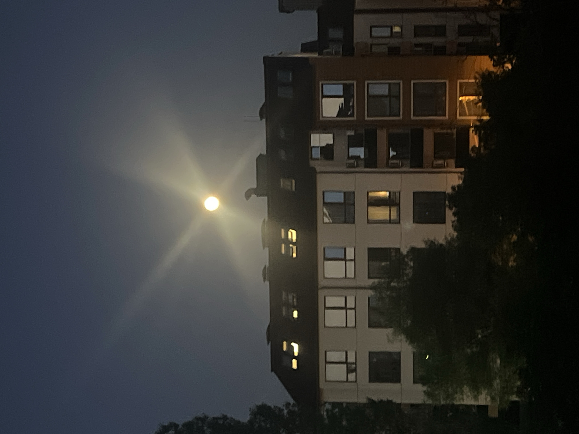 Moonlit Sofia: nighttime architecture and hillside construction