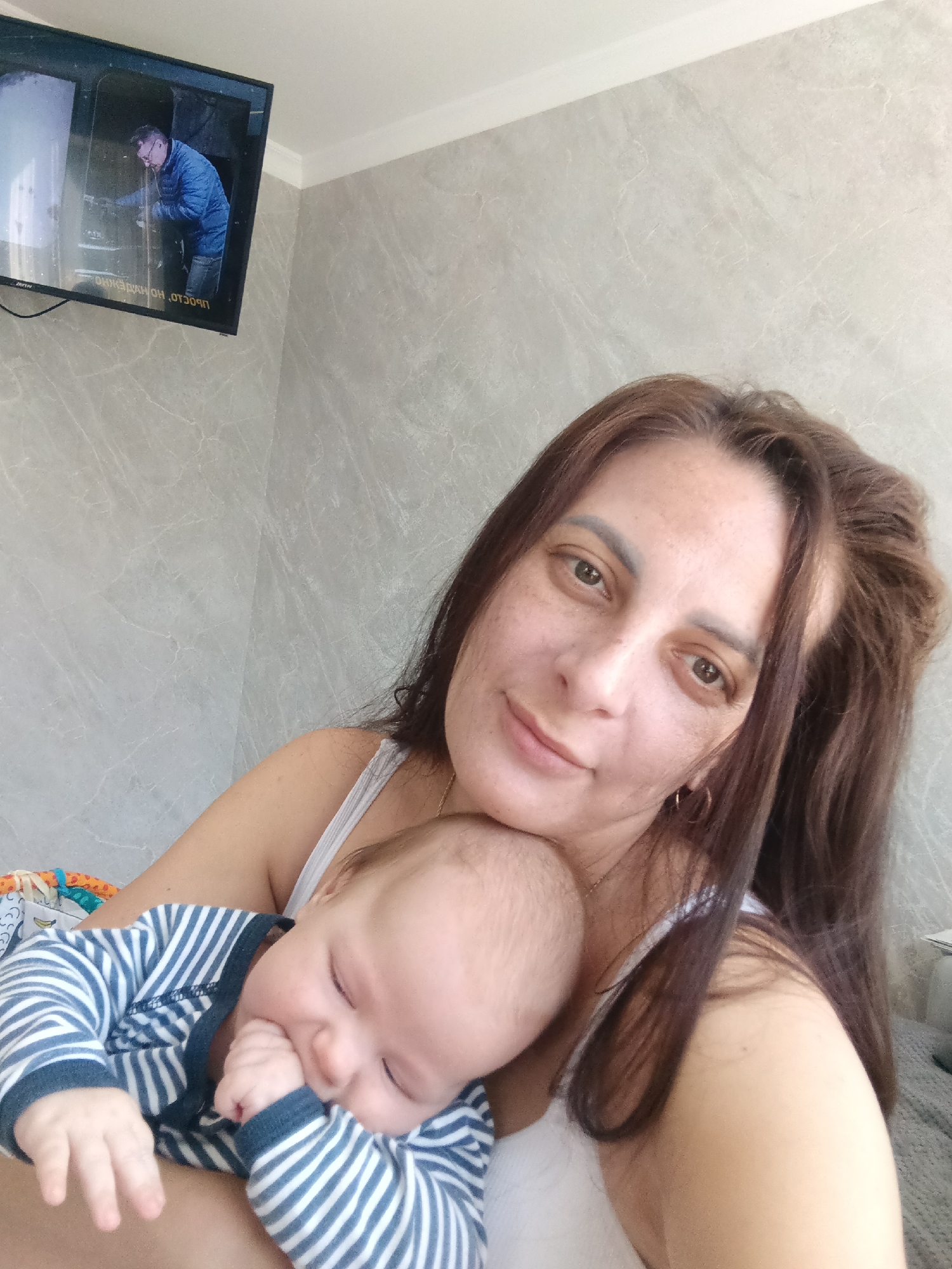 Morning domestic scenes documented in Andreyevo, Russia