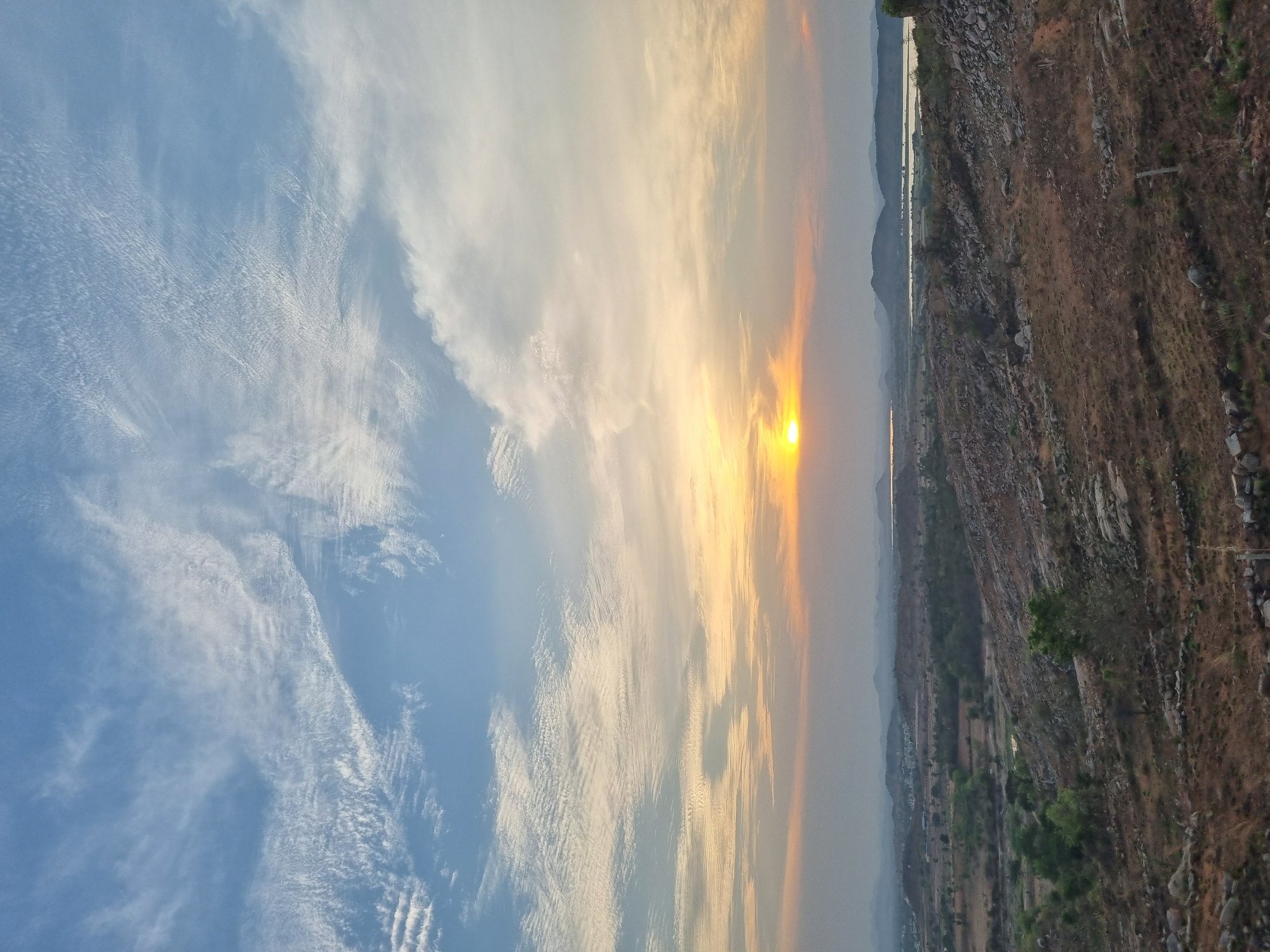 Sunset captured over Puttaparthi India from elevated viewpoints