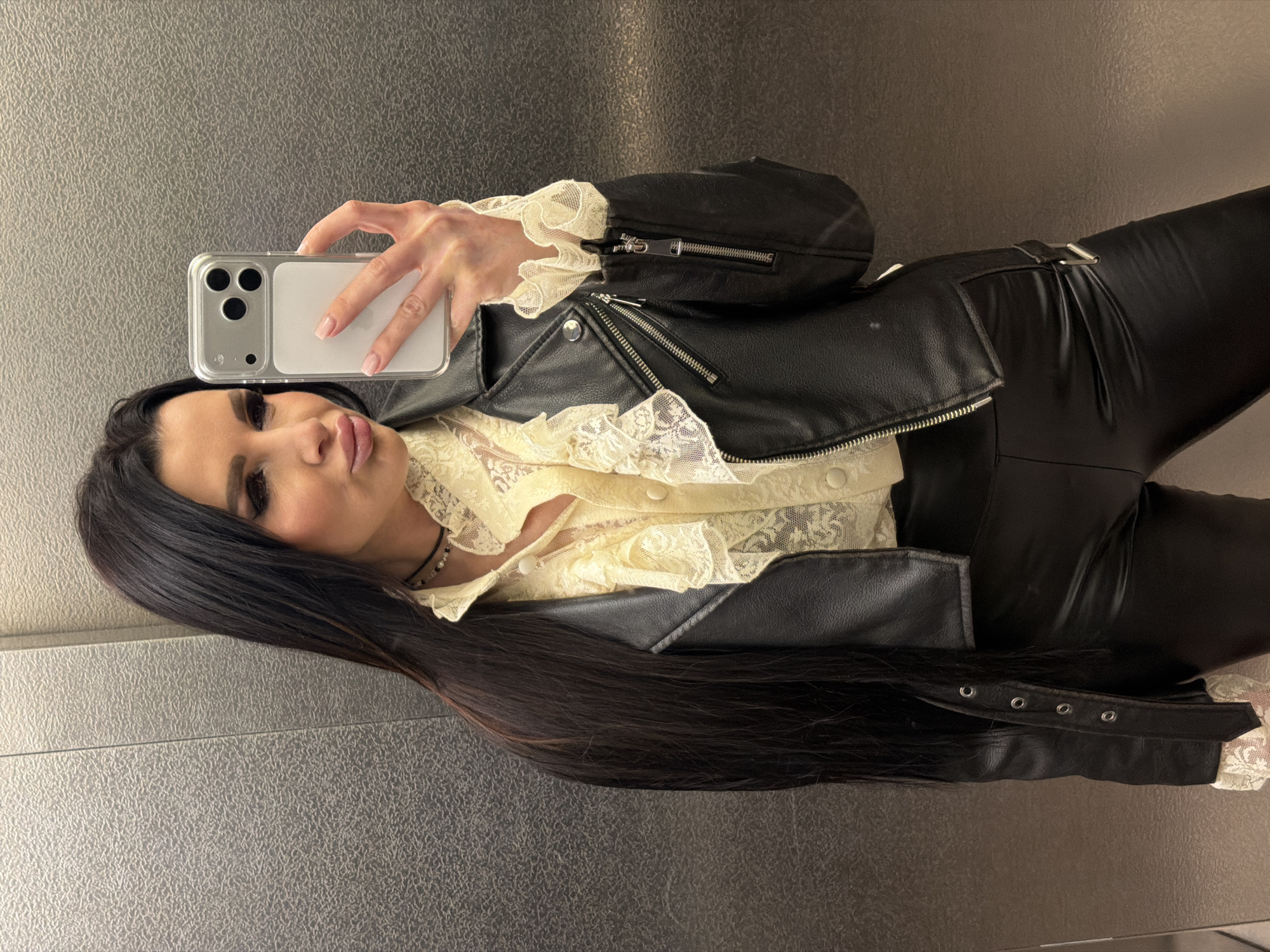 Woman takes elevator selfie in Voronezh, Russia