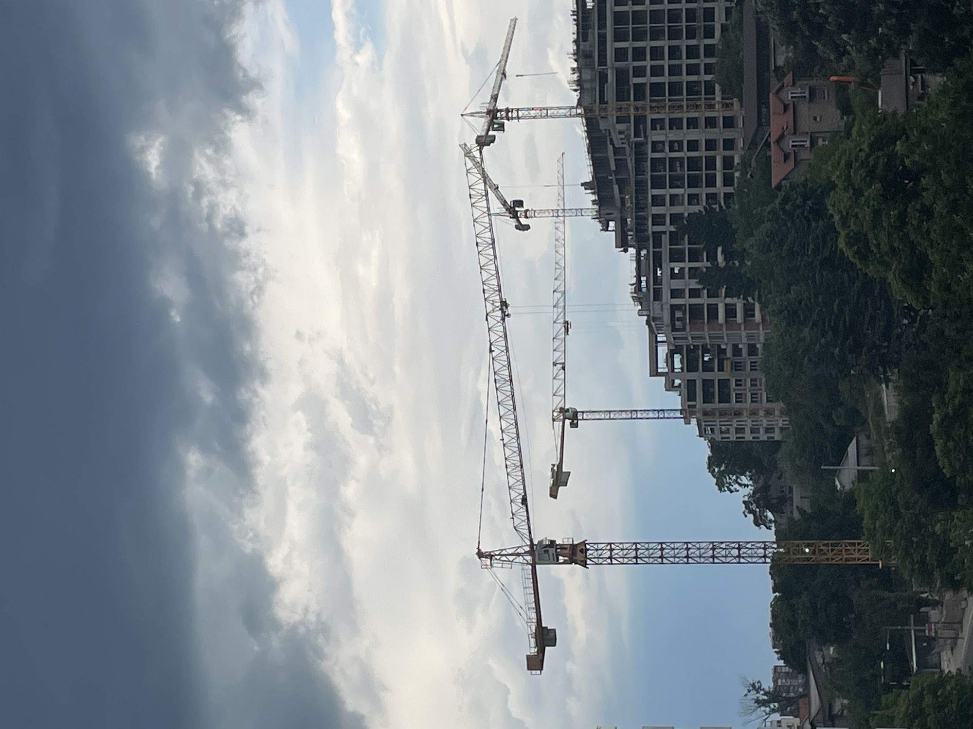 Storm clouds gather over Belgrade construction site