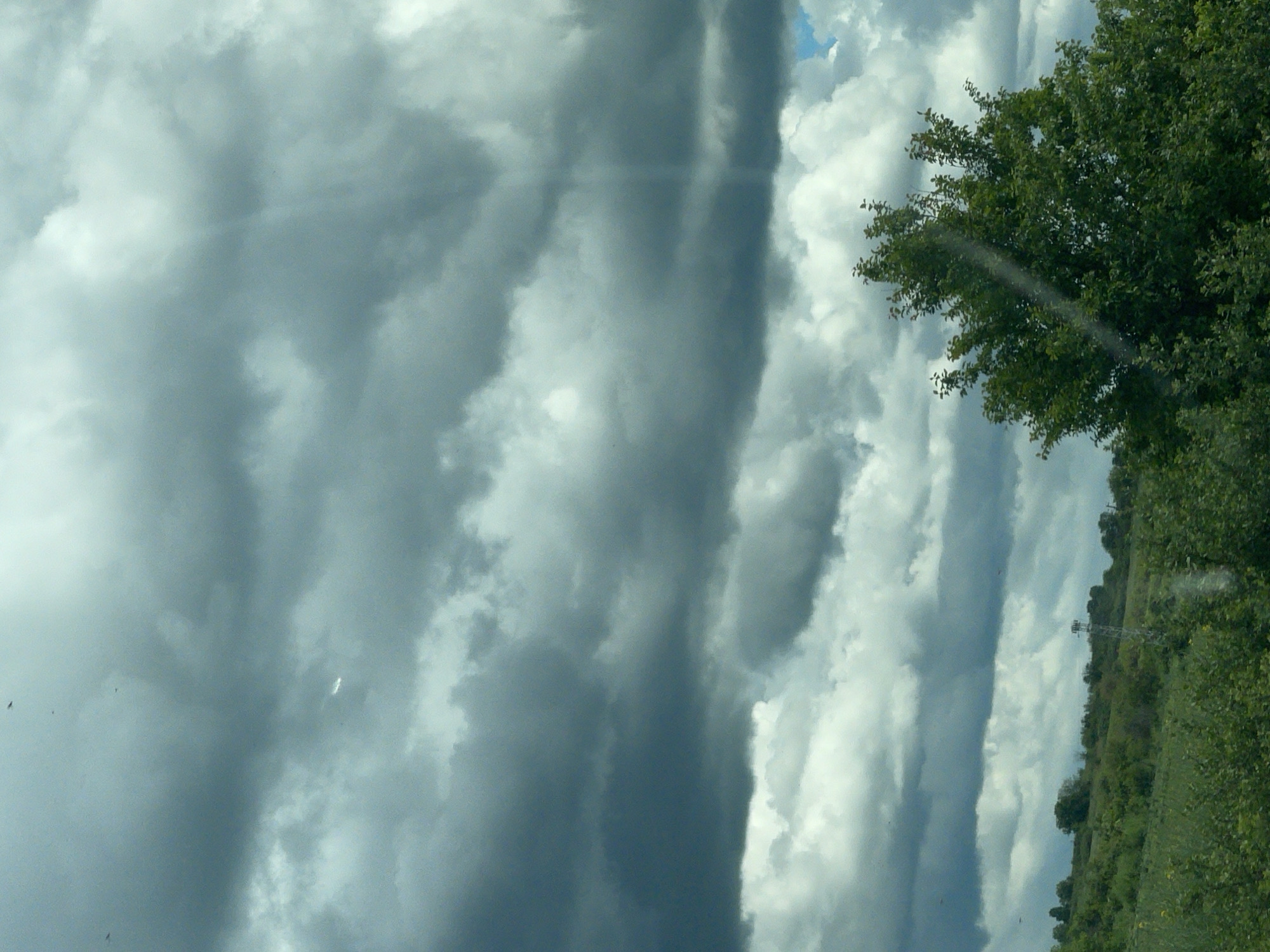 Striated clouds observed over Boyanova, Bulgaria countryside