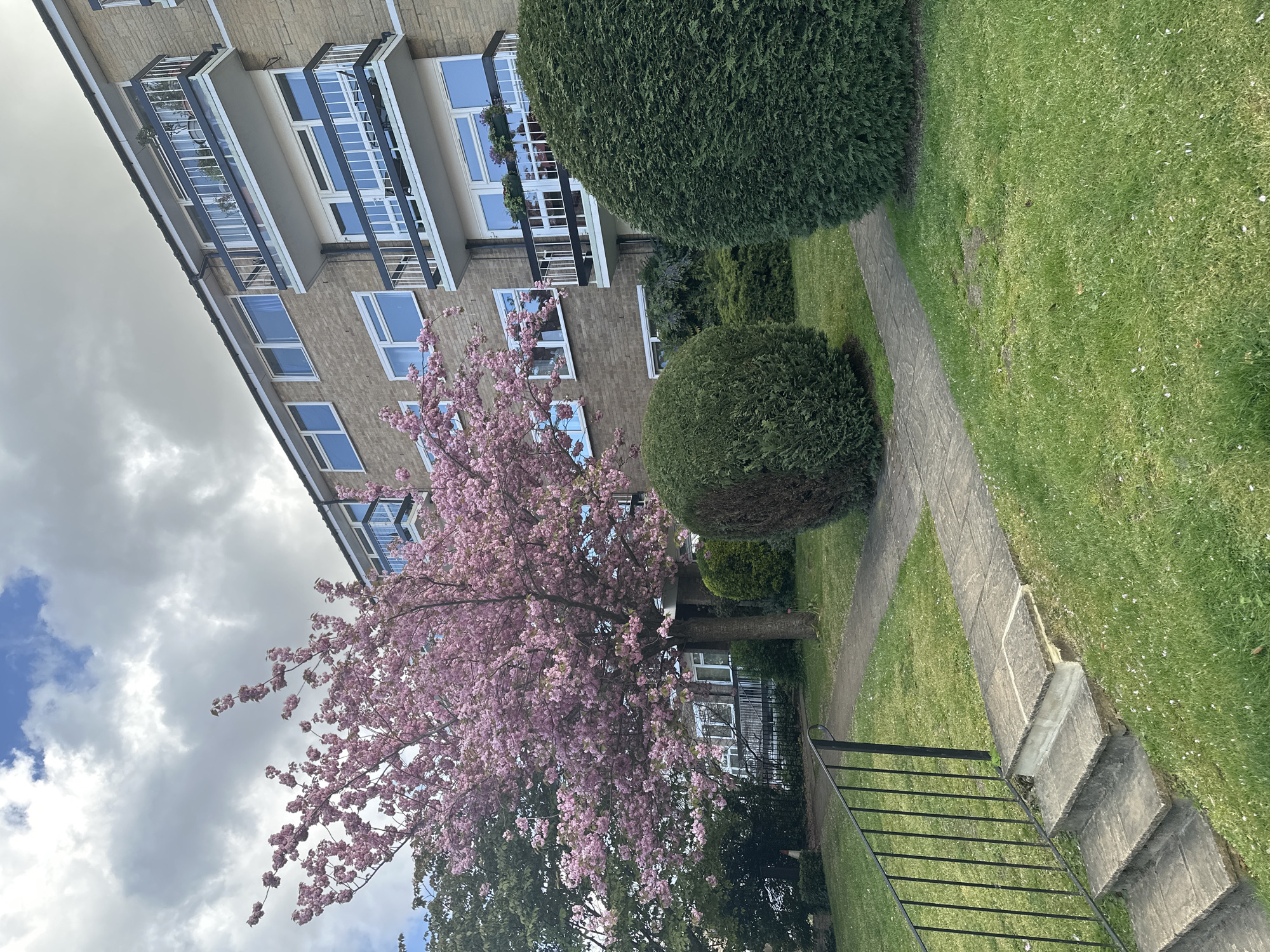 Multi-story brick residential building observed in London neighborhood