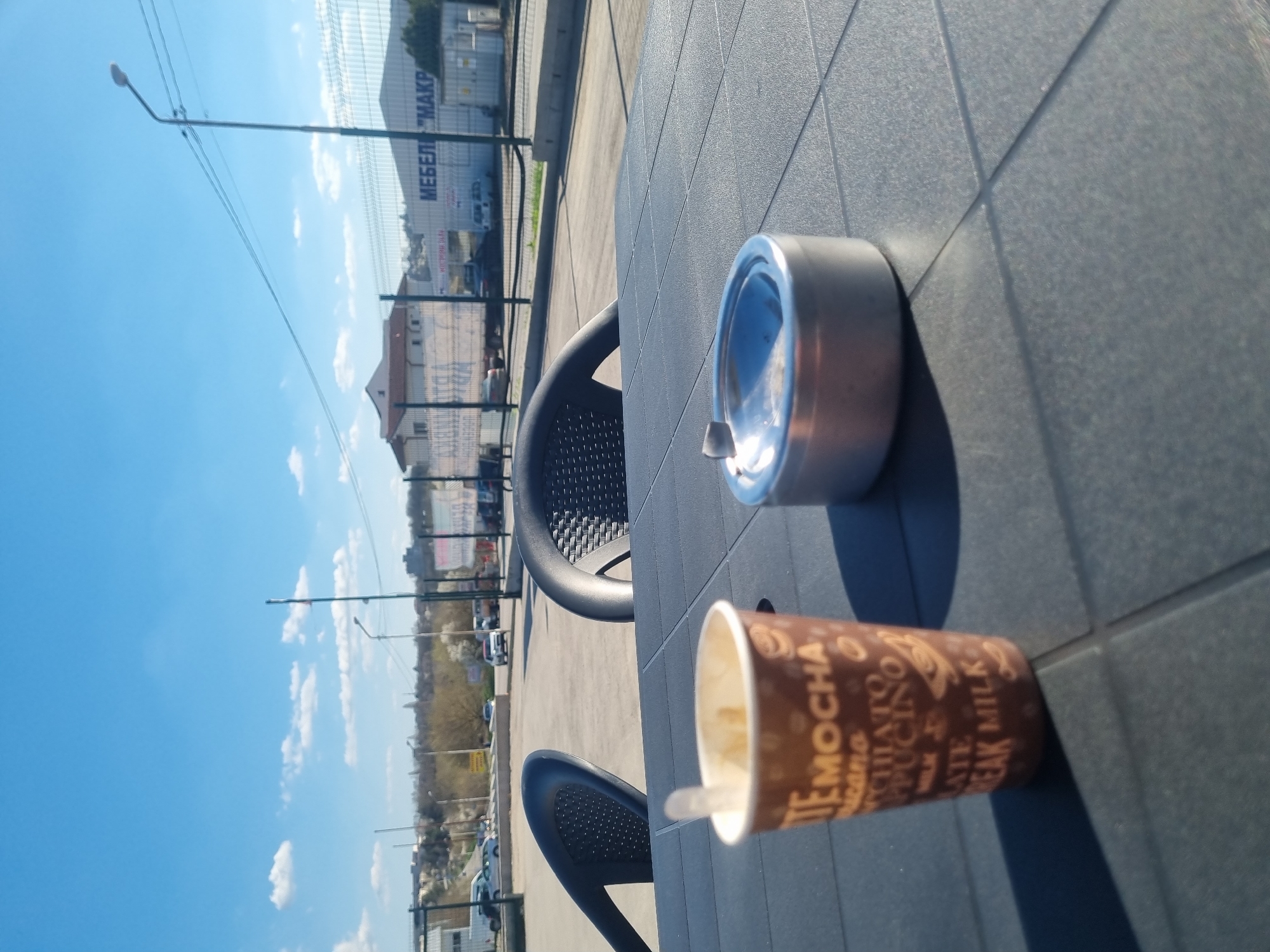Afternoon café moment captured in Dobrich, Bulgaria