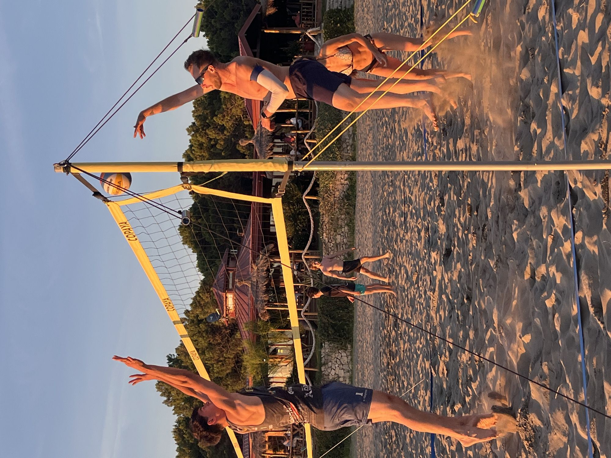 Beach volleyball and sunset scenes in Pistula, Montenegro