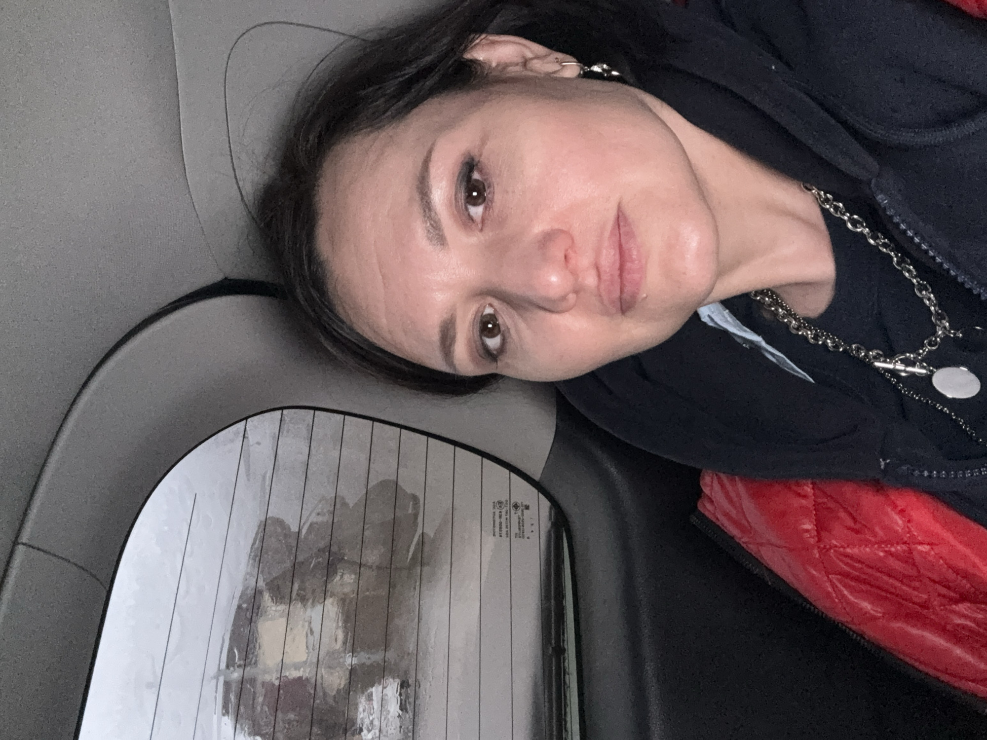 Woman resting in car seat observed in Derbent