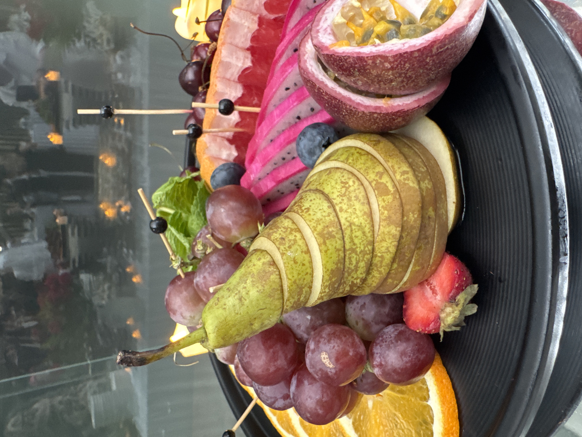 Catered reception spread at a modern Astana venue