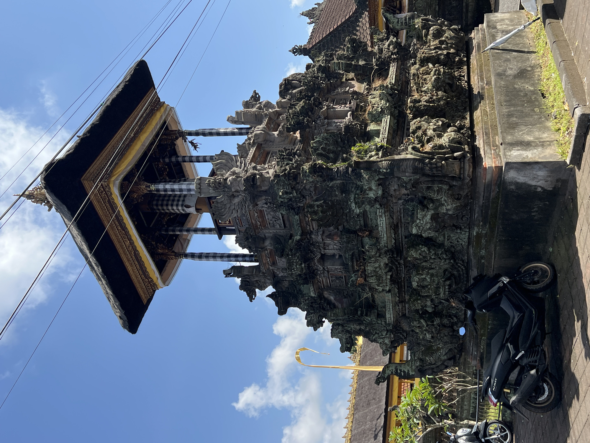 Temple complex and street scenes in Abiansemal, Indonesia